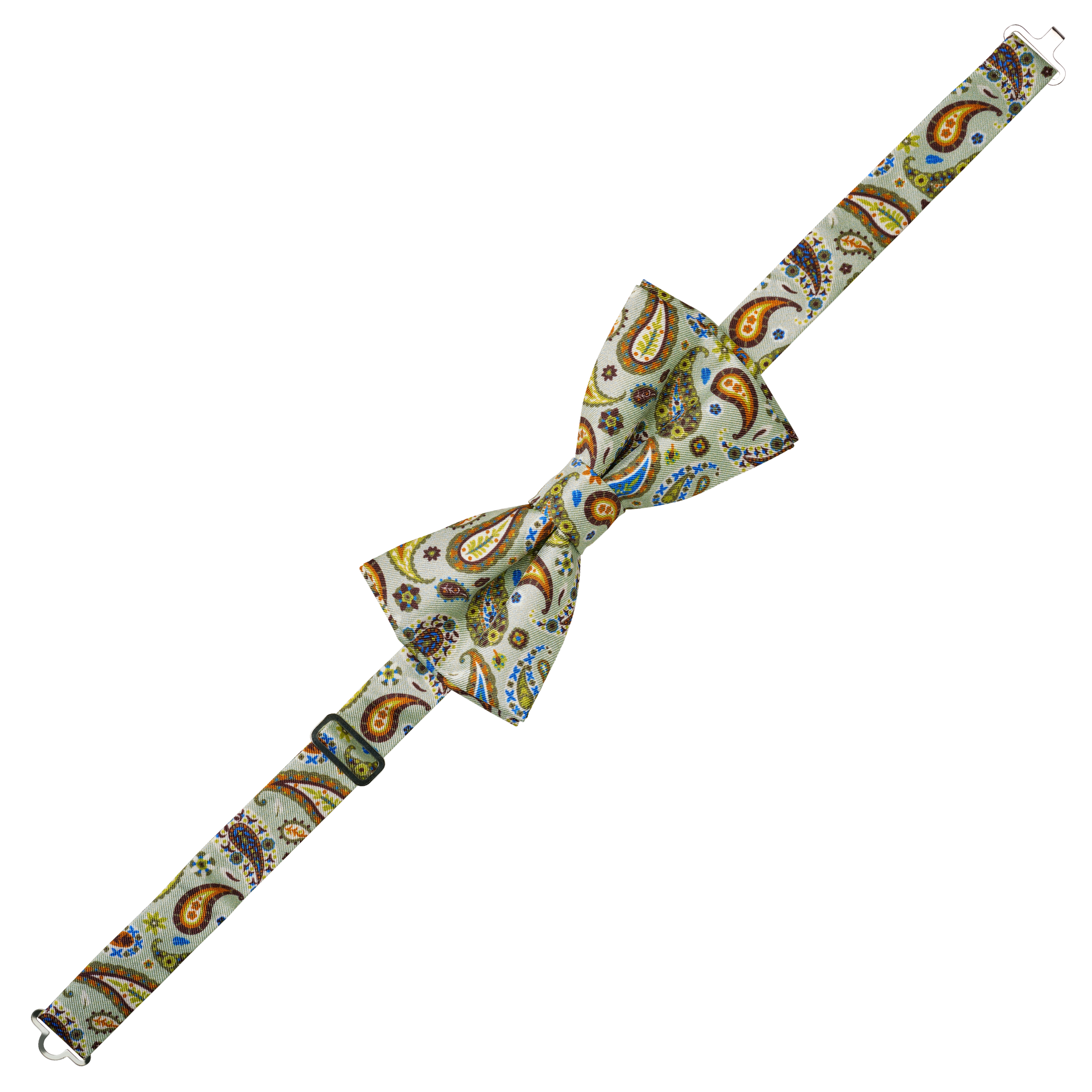 Virtuo | Mint Paisley Silk Pre-tied Bow Tie - 2