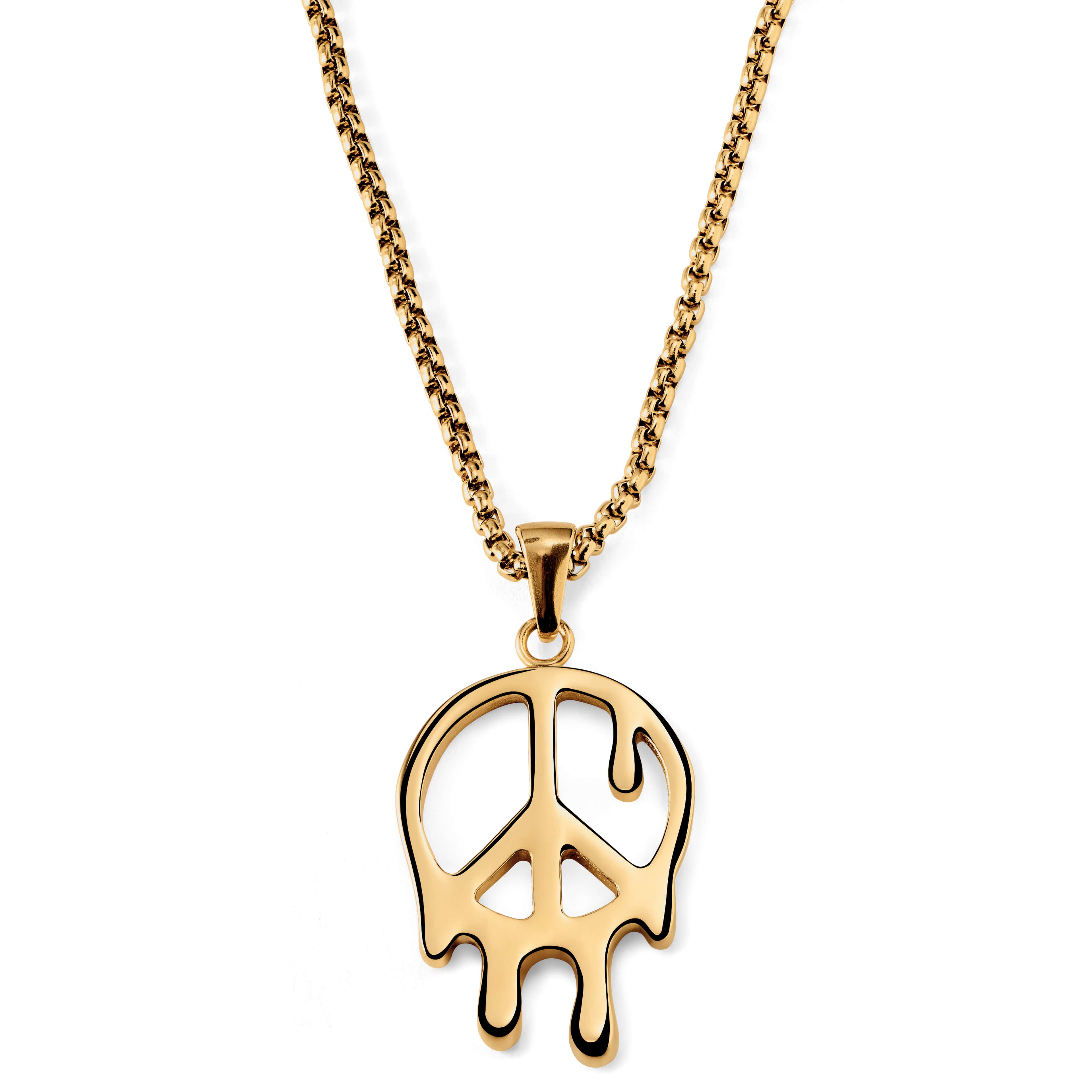 Fahrenheit | Melting Gold-tone Peace Necklace