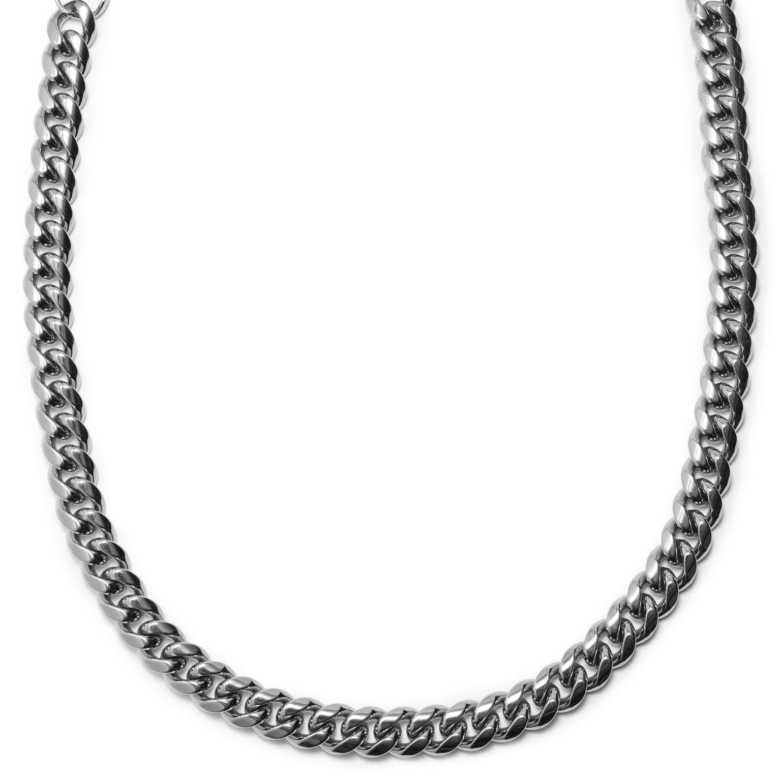 14 mm srebrzysty stalowy naszyjnik łańcuszkowy 14 mm srebrzysty stalowy naszyjnik łańcuszkowy