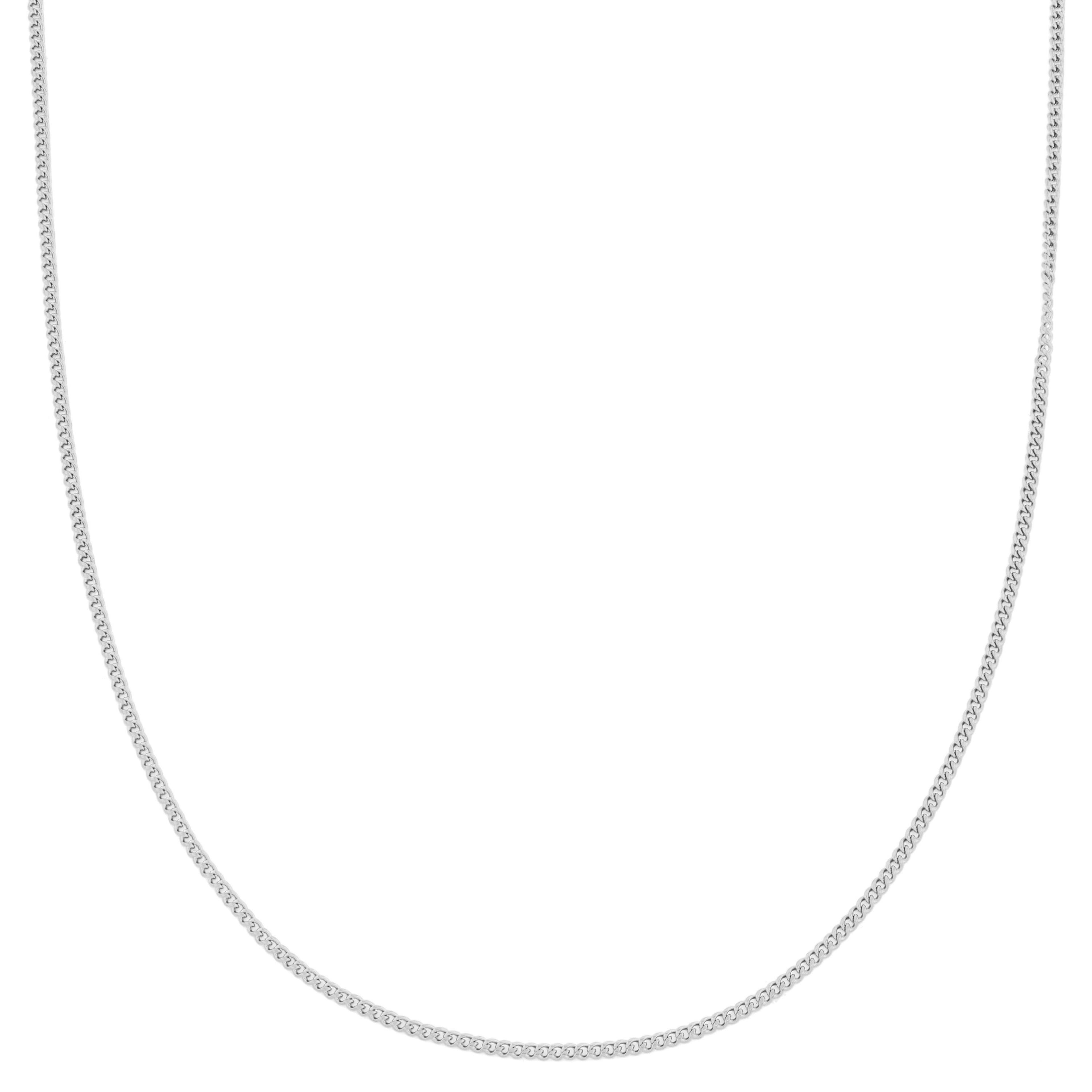 2 mm Sølvfarvet Halskæde