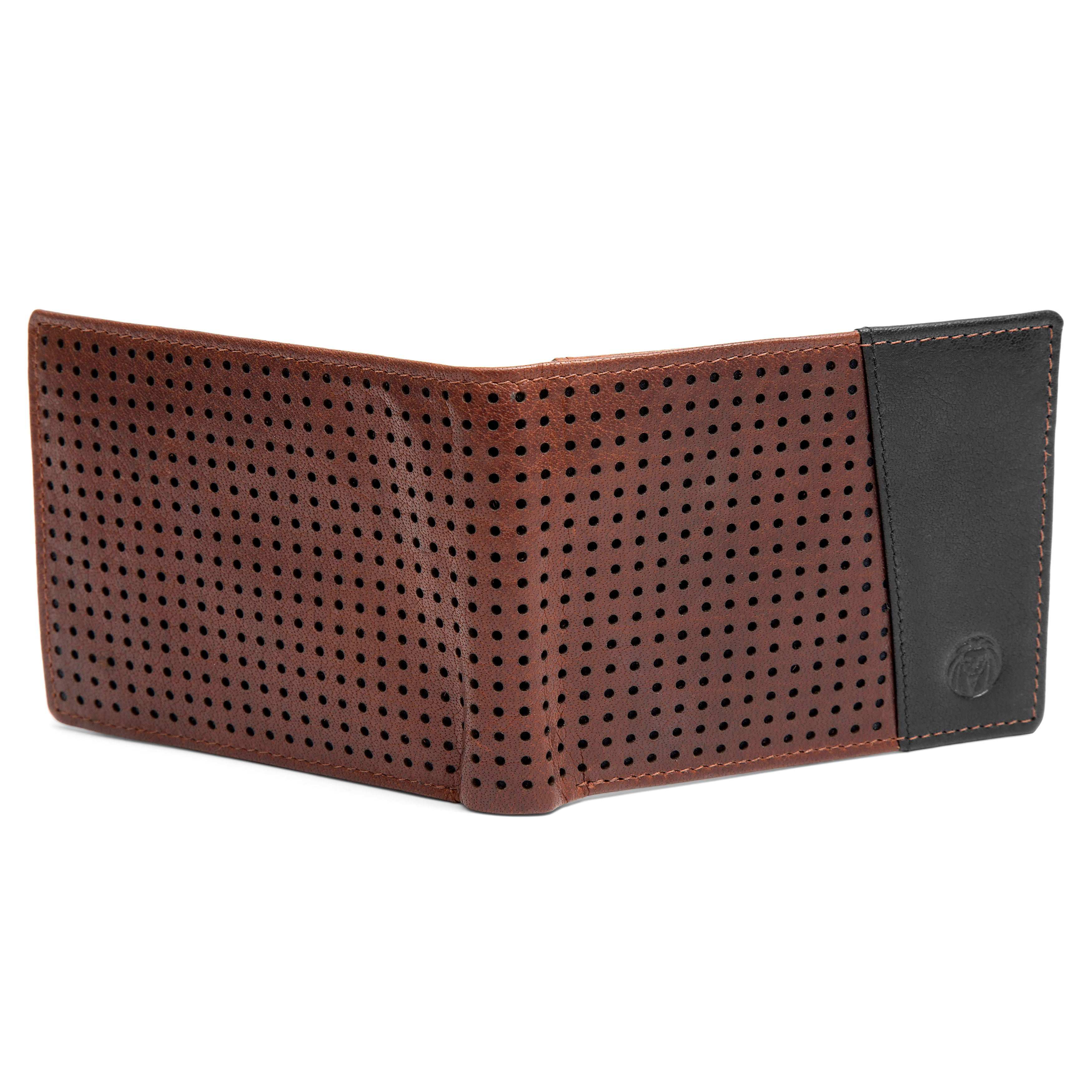 Montreal Dotty Tan & Black RFID Leather Wallet - 4