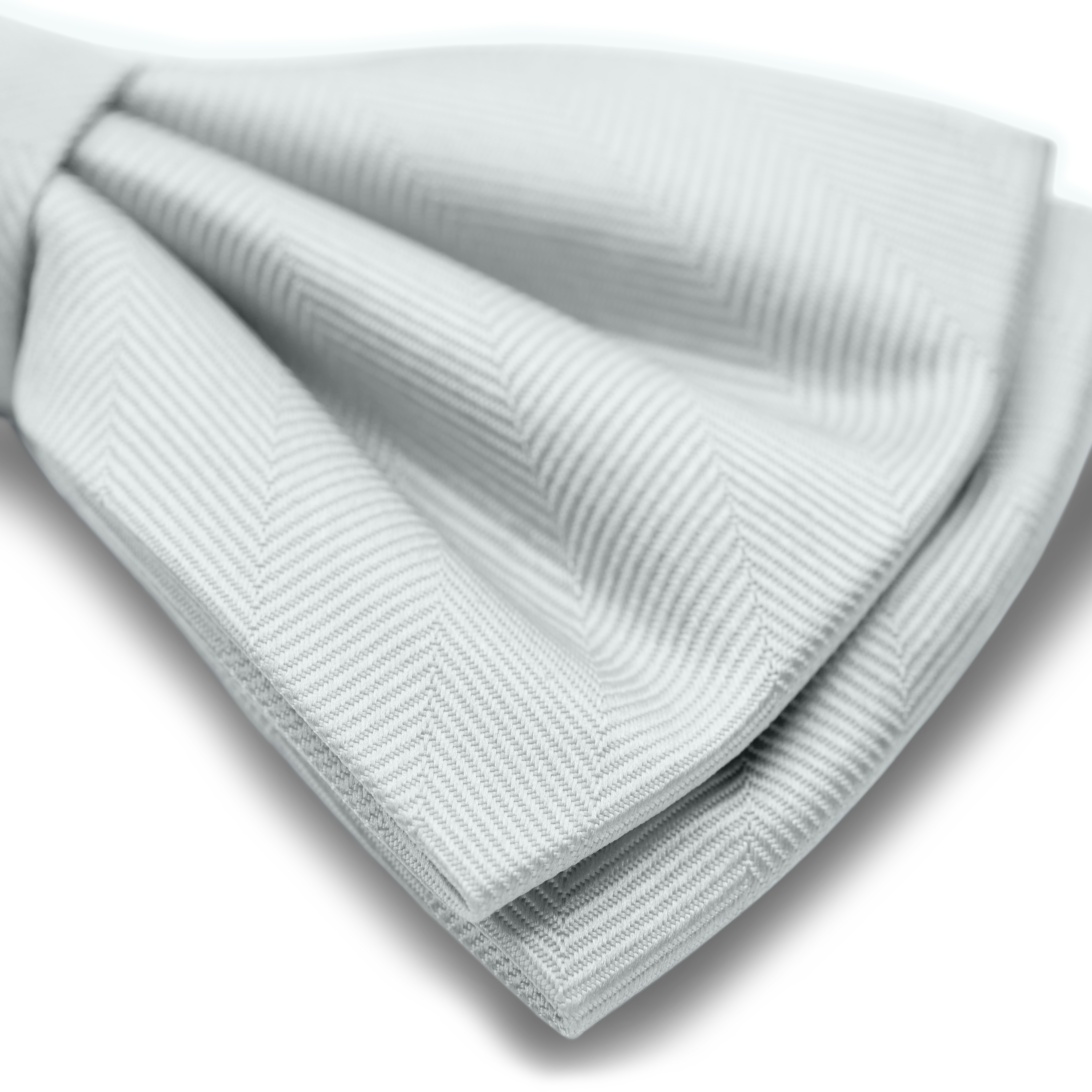 Ezüst tónusú előre kötött halszálka mintás csokornyakkendő - 3