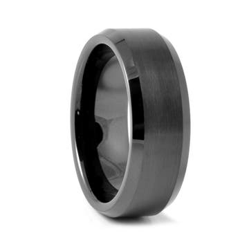 Elégant anneau en céramique noire