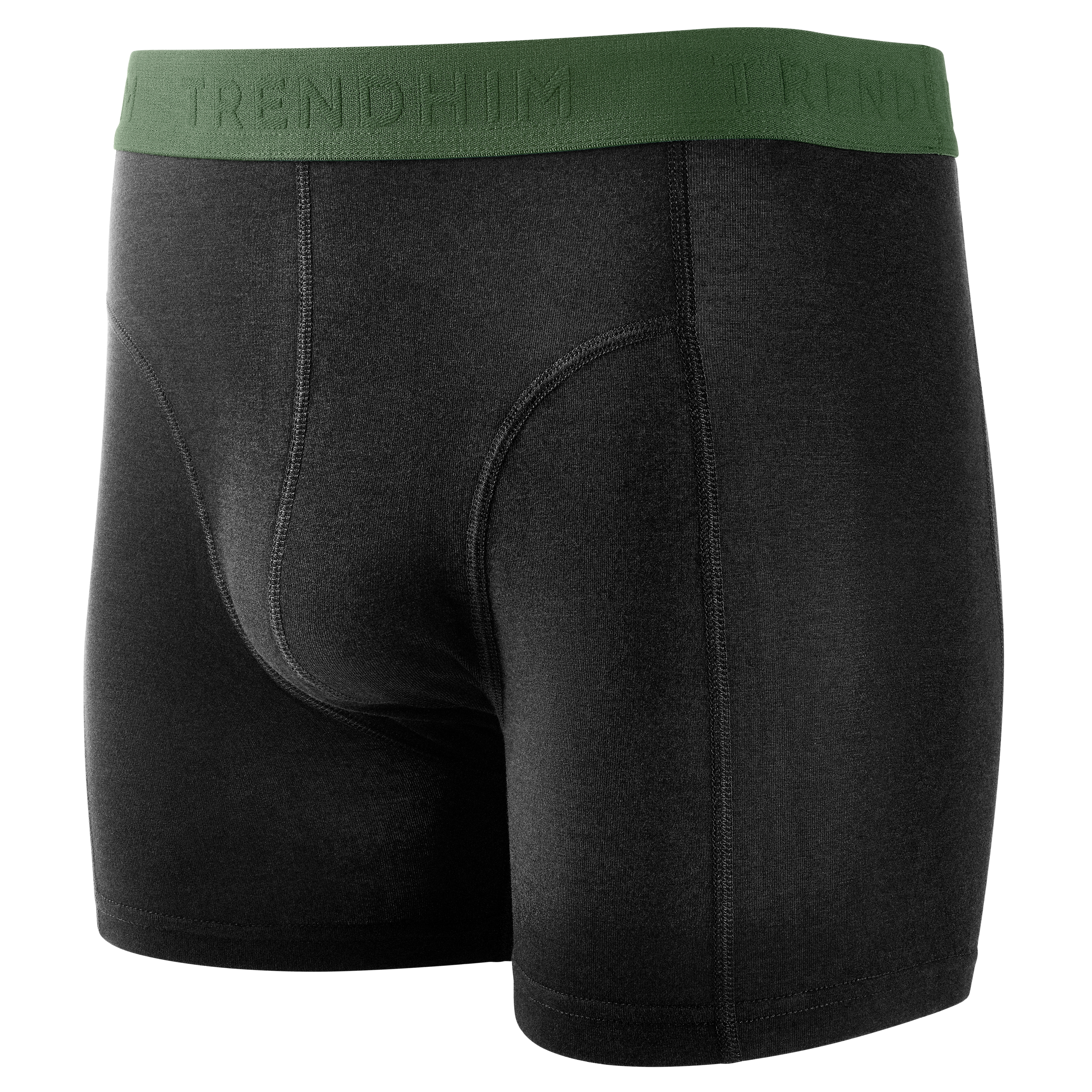 FreeFeel | Zwarte bamboe boxershort met olijfgroene tailleband - 2