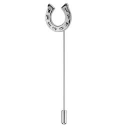 Silver-Tone Horseshoe Lapel Pin