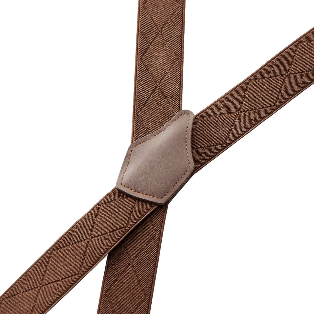 hover: Vexel | Brown Diamond-Patterned X-back Braces hover: Vexel | Brown Diamond-Patterned X-back Braces