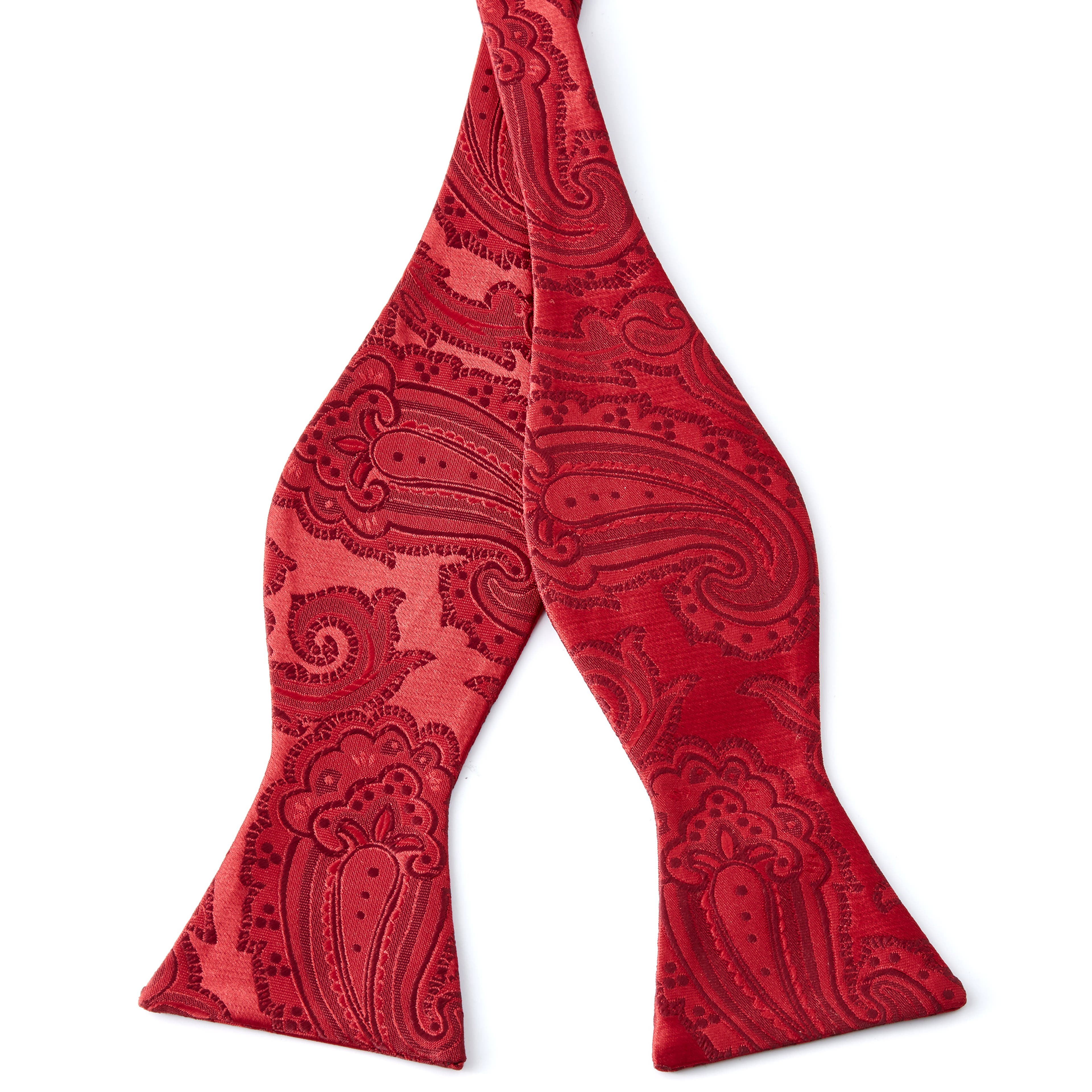 Deep Red Vintage Paisley Self-Tie Bow Tie