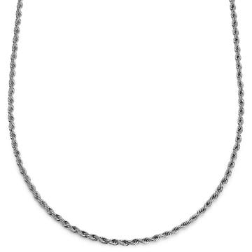 Essentials | 4 mm Silberfarbene Seilkette (Rope Chain) Halskette