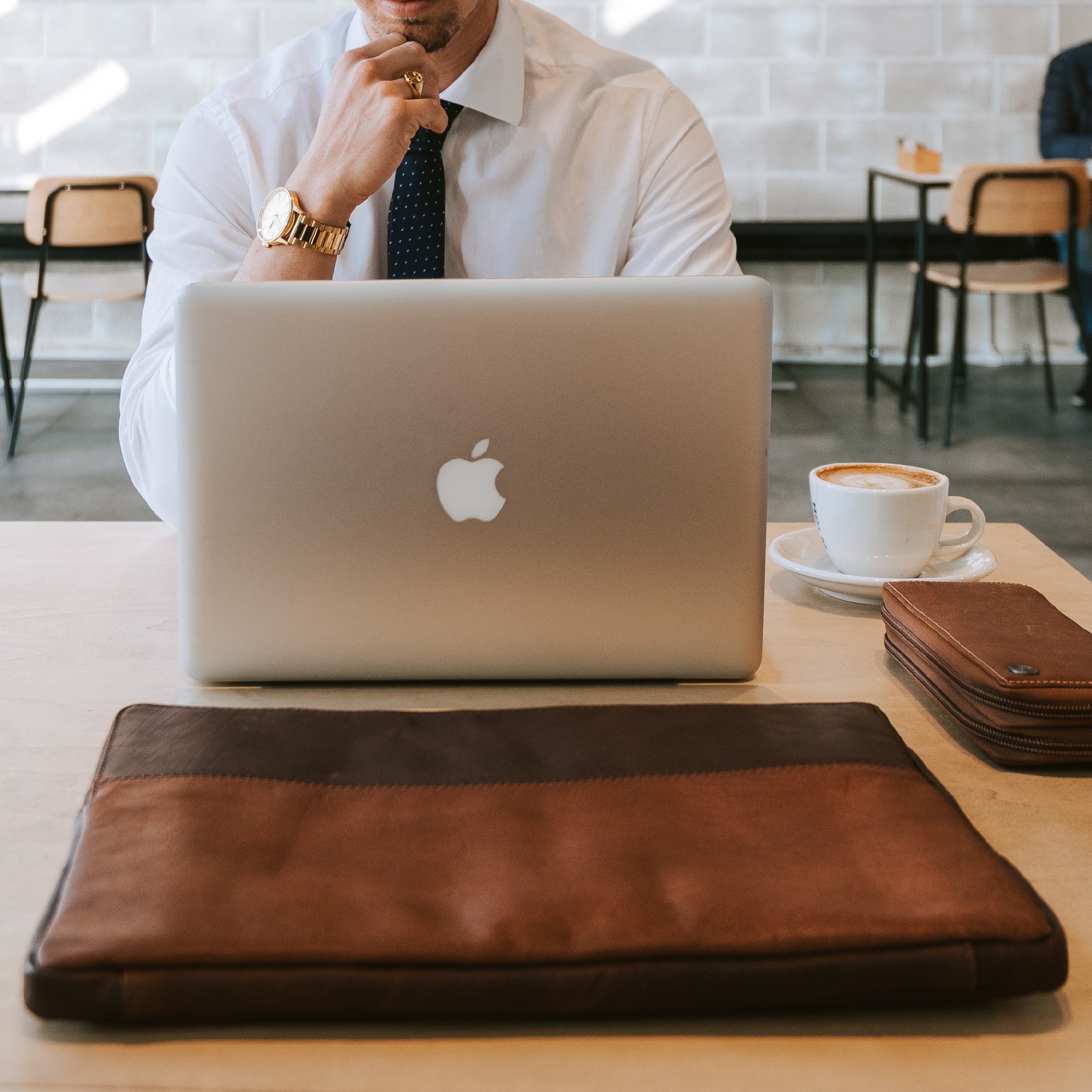 Brązowo-jasnobrązowy rękaw na laptopa Oxford - 9