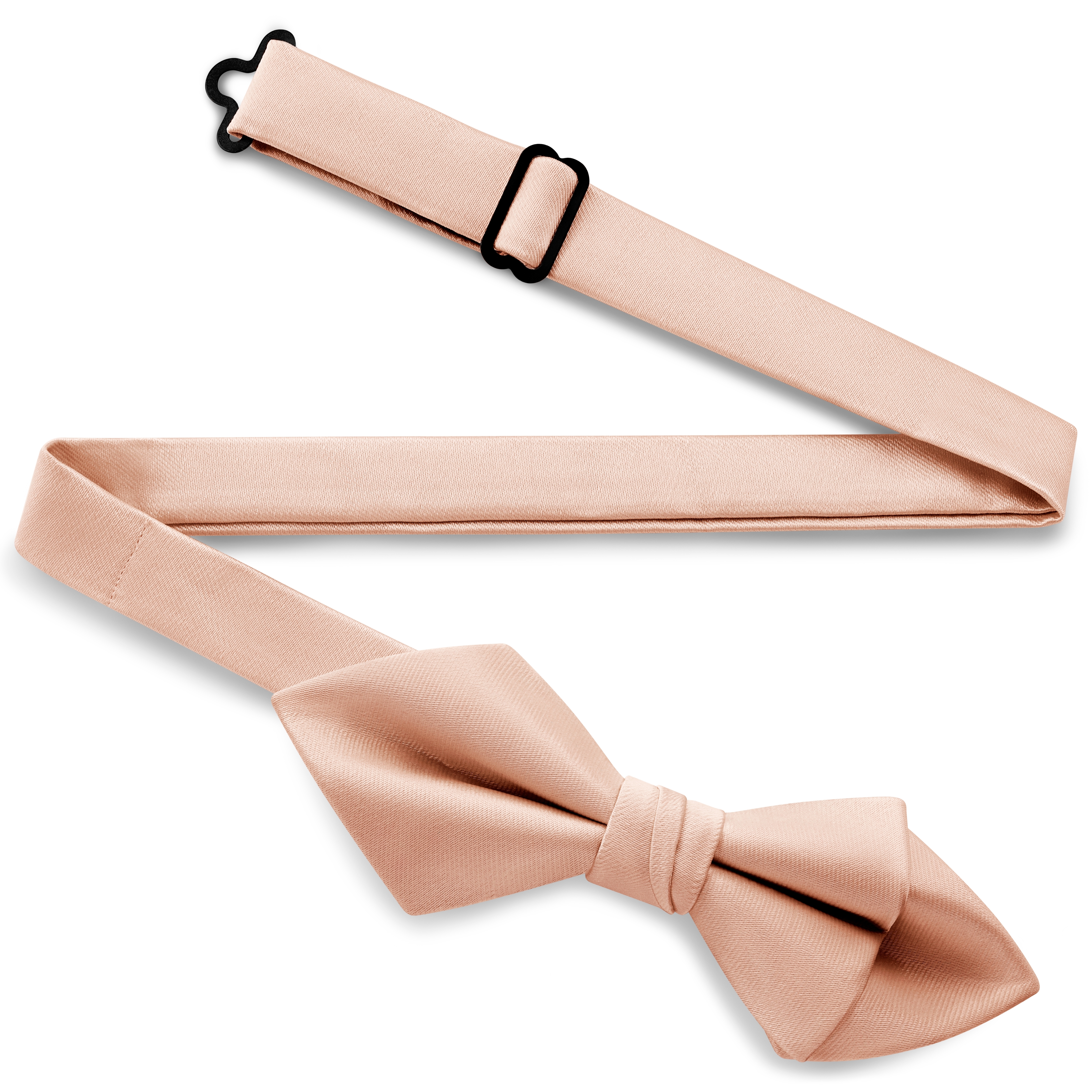 Rose Pink Pre-Tied Satin Diamond Tip Bow Tie - 2
