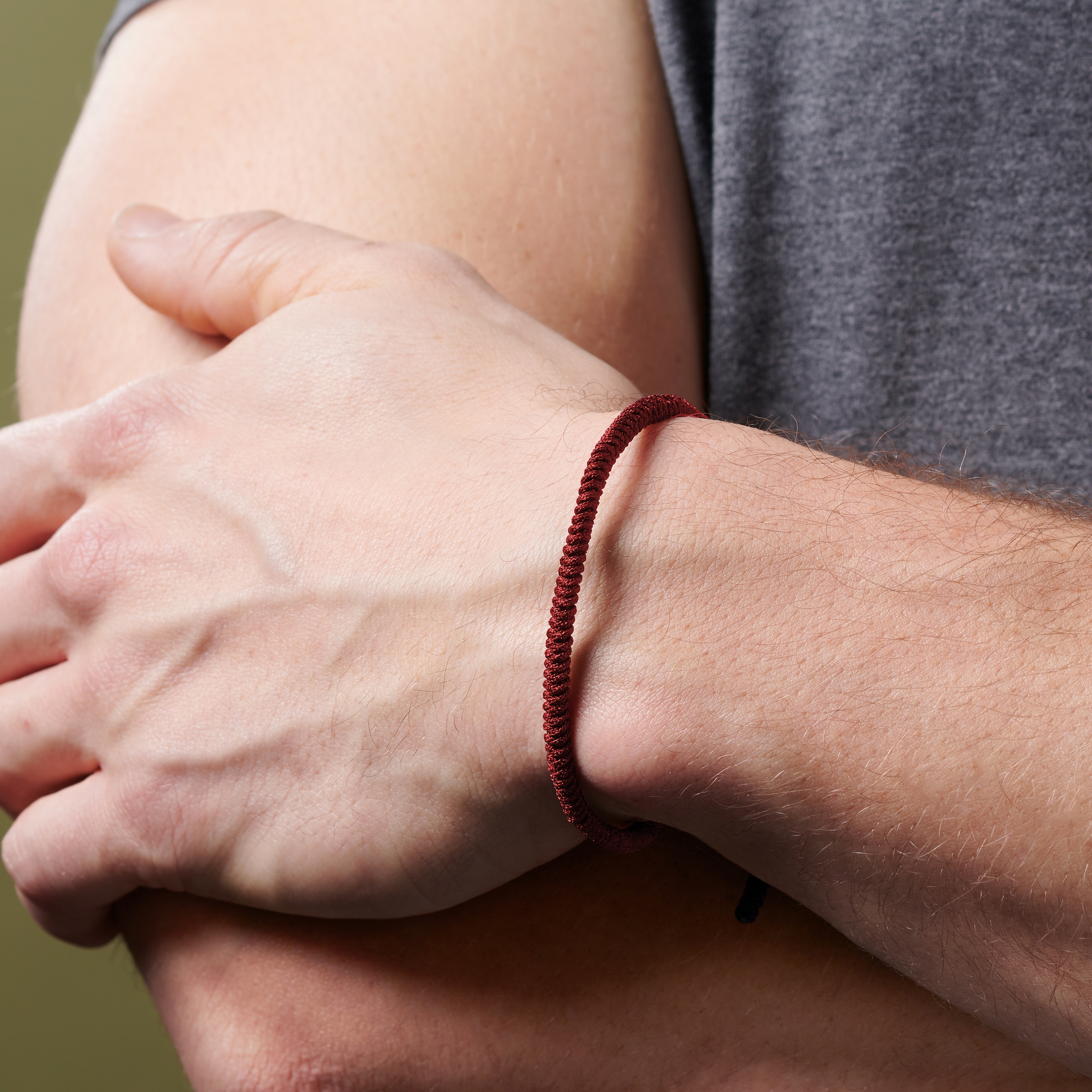Adjustable Red Nylon Lucky Knot Bracelet - 5