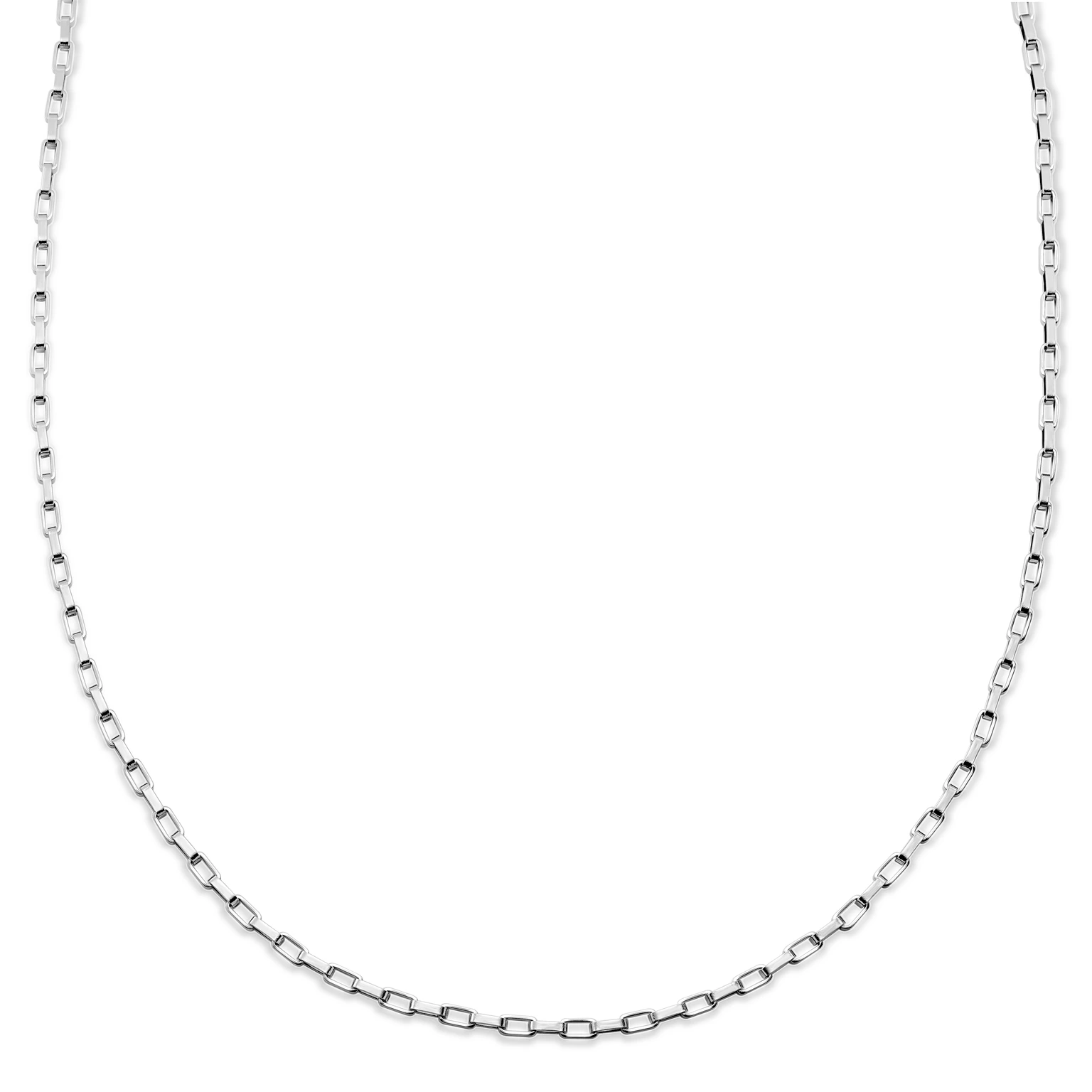 New Classics | 3mm Silver-Tone Stainless Steel Rectangular Cable Chain Necklace New Classics | 3mm Silver-Tone Stainless Steel Rectangular Cable Chain Necklace