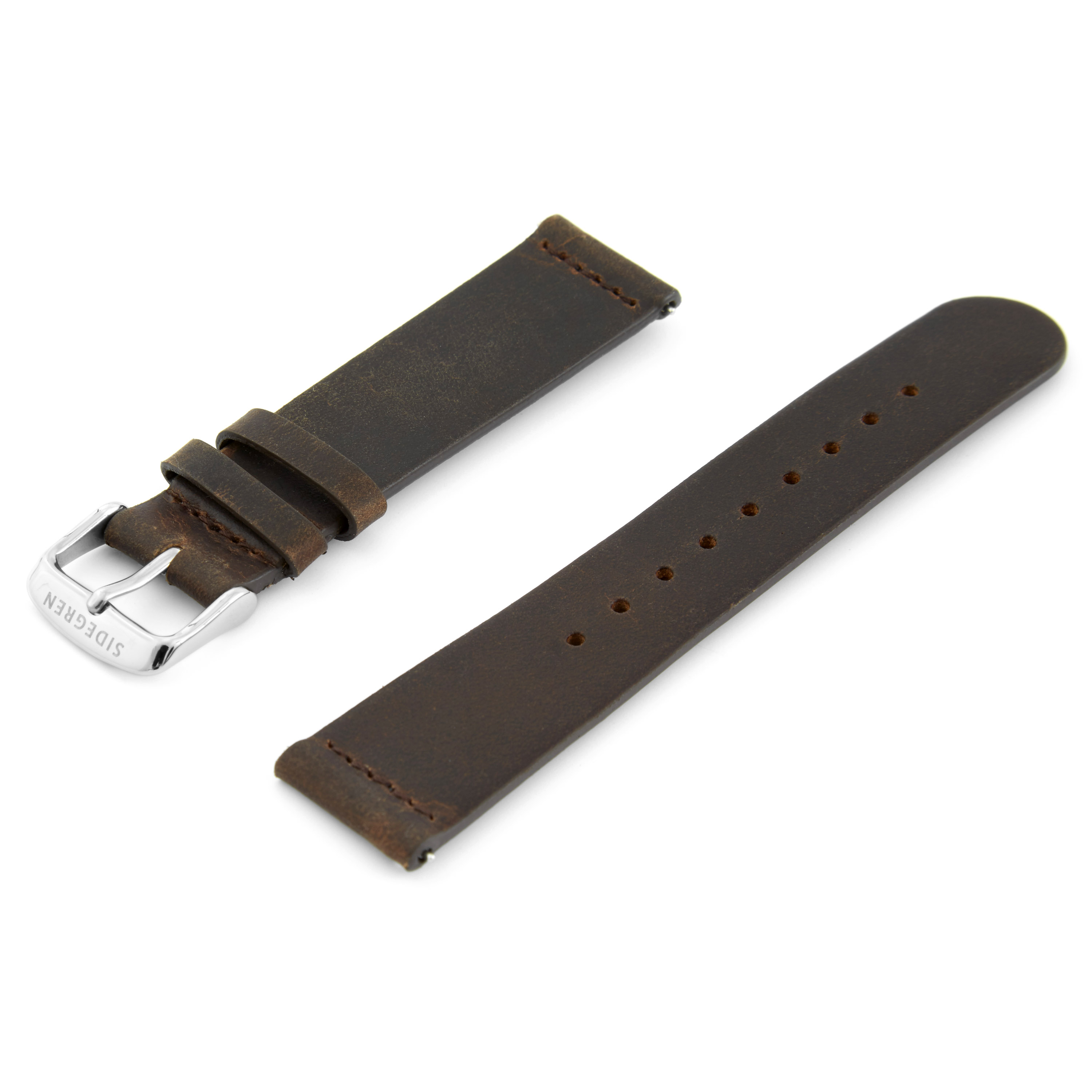 Mørkebrun Urrem - Sølvfarvet Spænde - 2