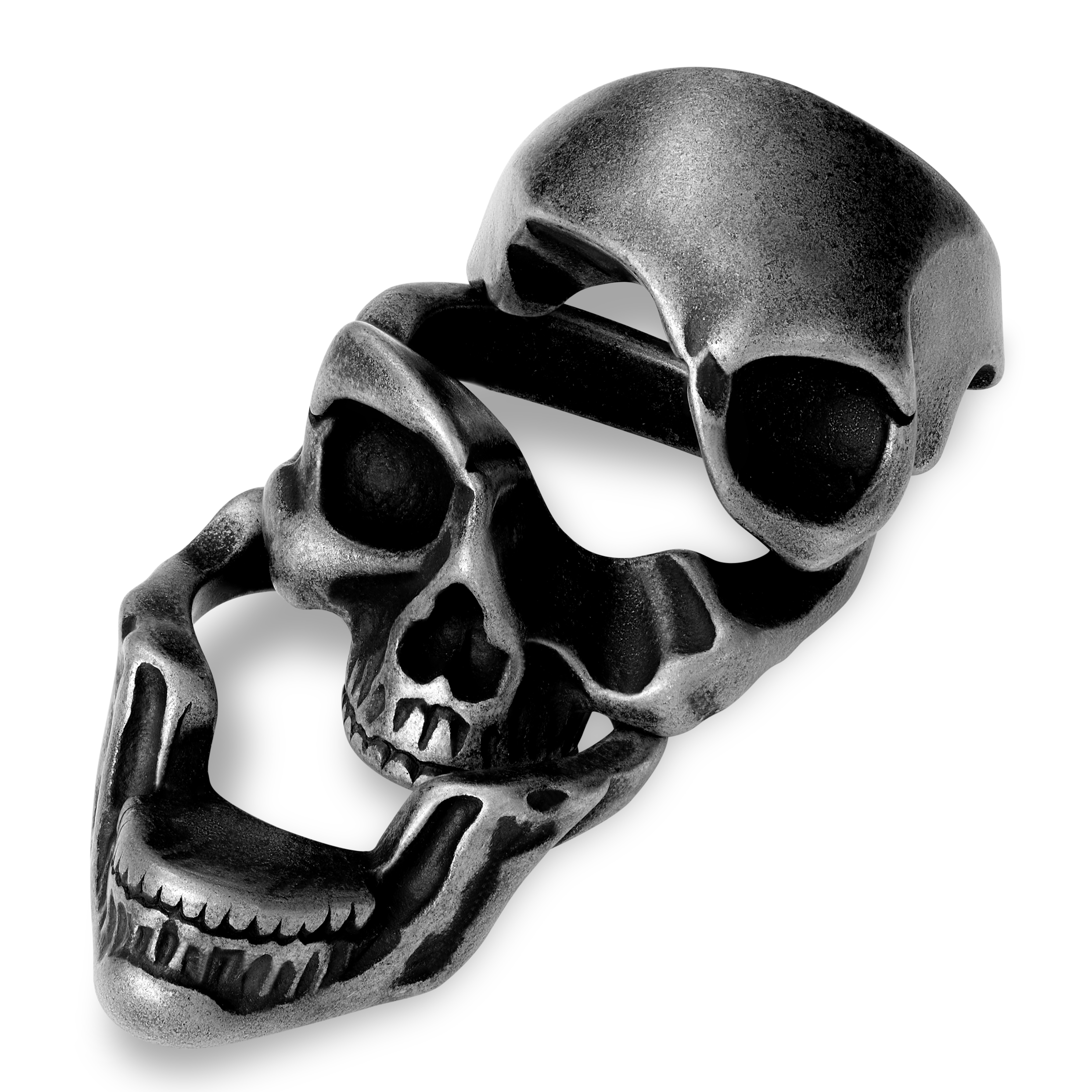 Jax 3-In-1 Stainless Steel Skull Ring - 3