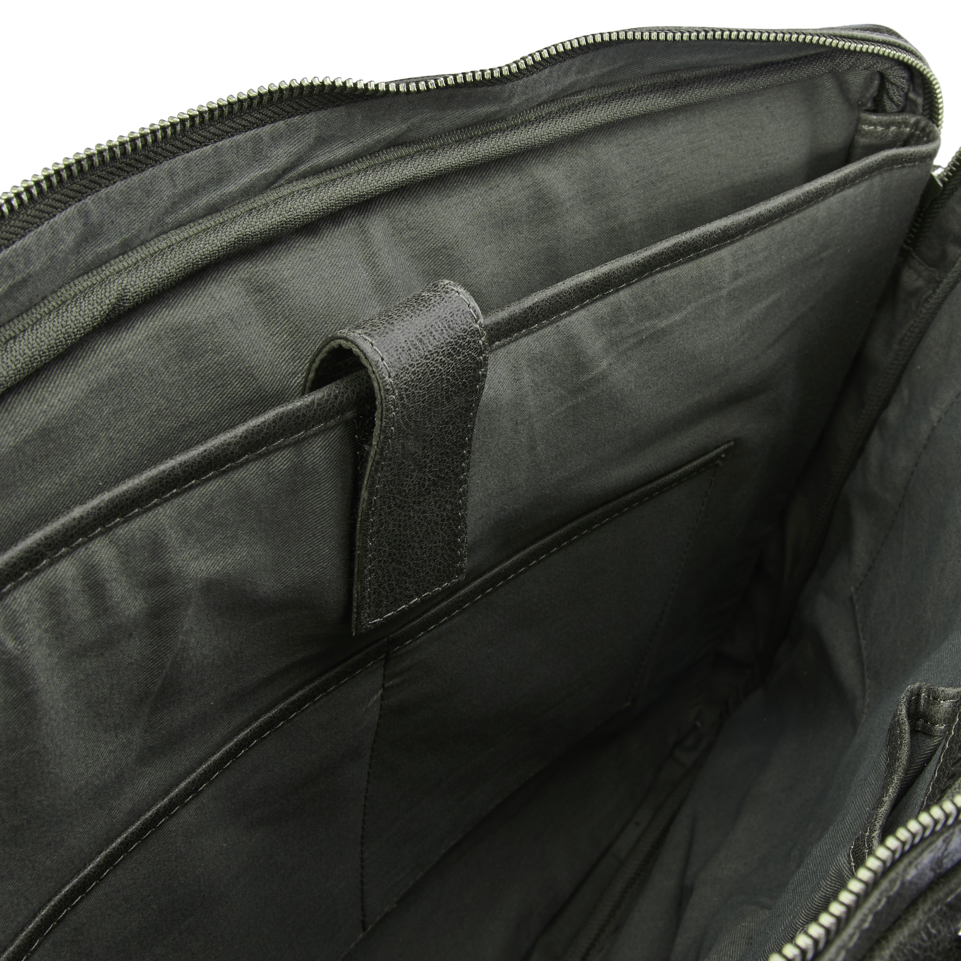 Borsa Licio Executive in pelle marrone-grigio per portatile da 17'' - 12
