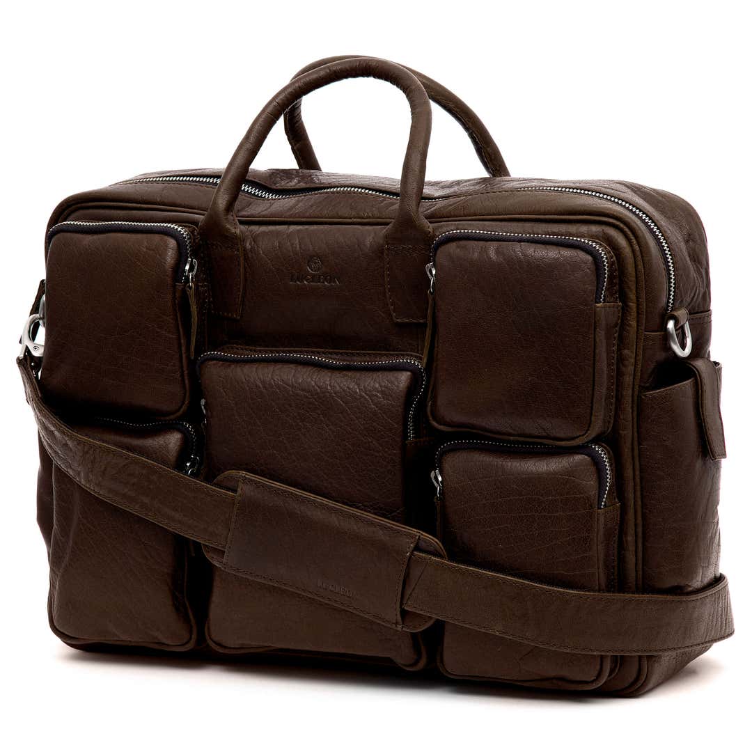 Montreal Safari Brown Leather Travel Bag | In stock! | Lucleon