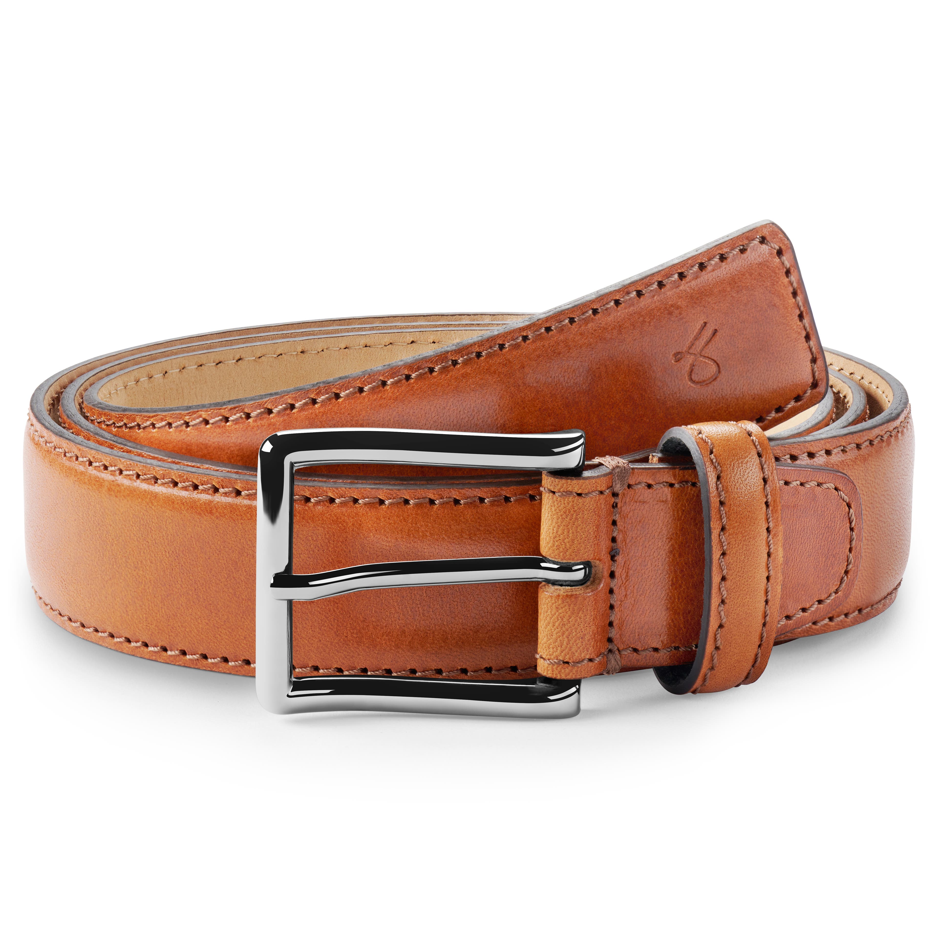 Padua | Brown Full Grain Leather Belt | In stock! | Fawler