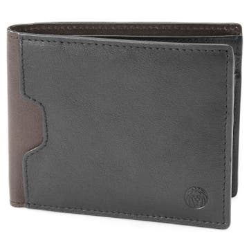 Czarny skórzany portfel blokujący RFID Lukas
