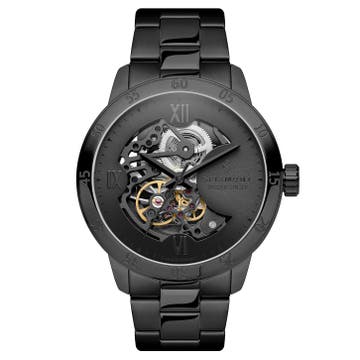 Dante II | Skeletové hodinky v čiernej farbe