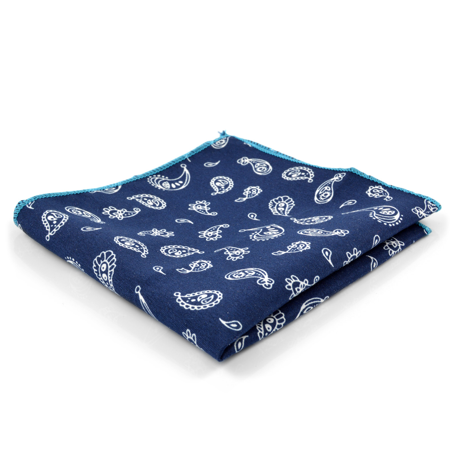 Blå Paisley Lommeklud - 1