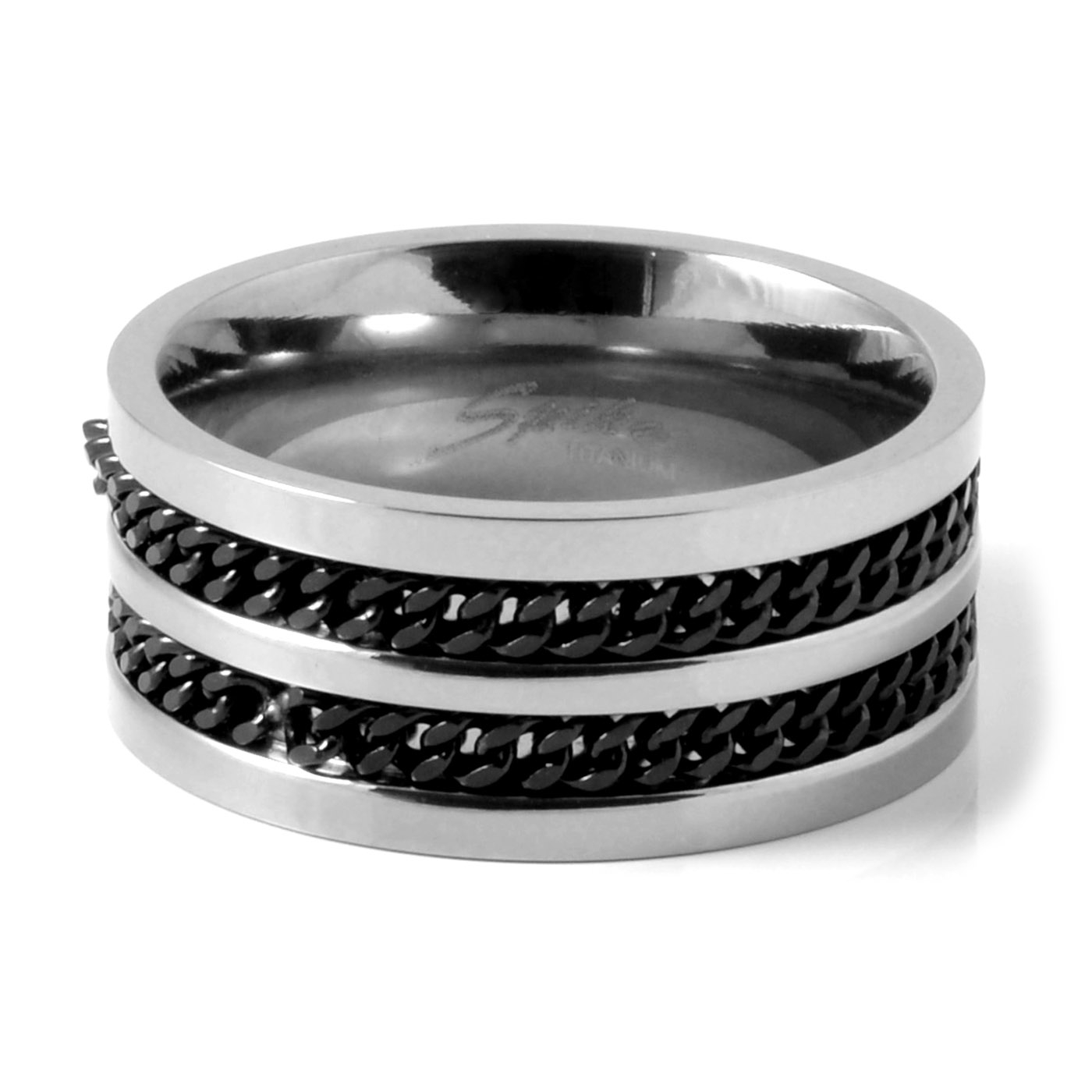 Δαχτυλίδι Τιτανίου με Διπλή Αλυσίδα - 2