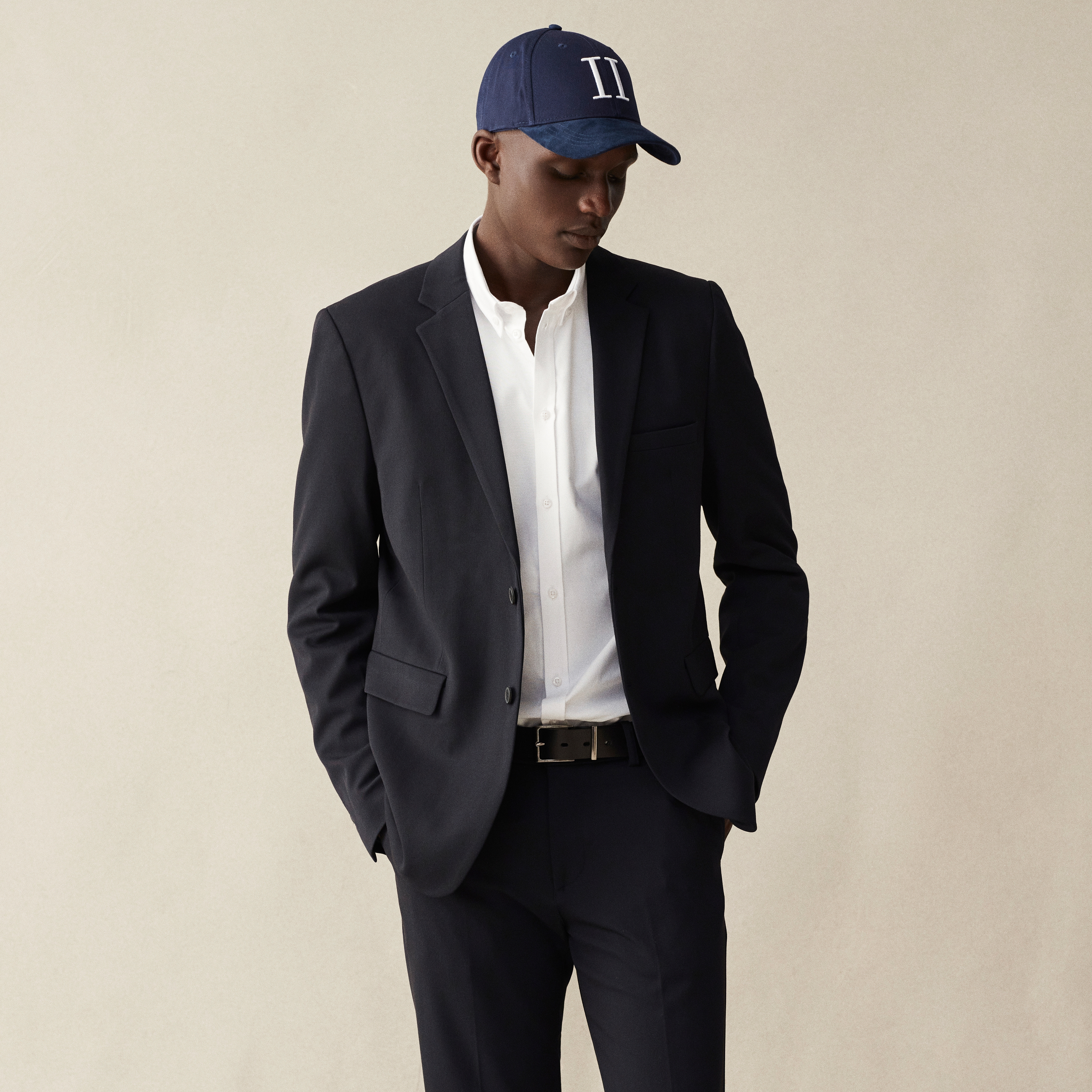 Les Deux | Casquette de baseball en daim bleu marine II - 4