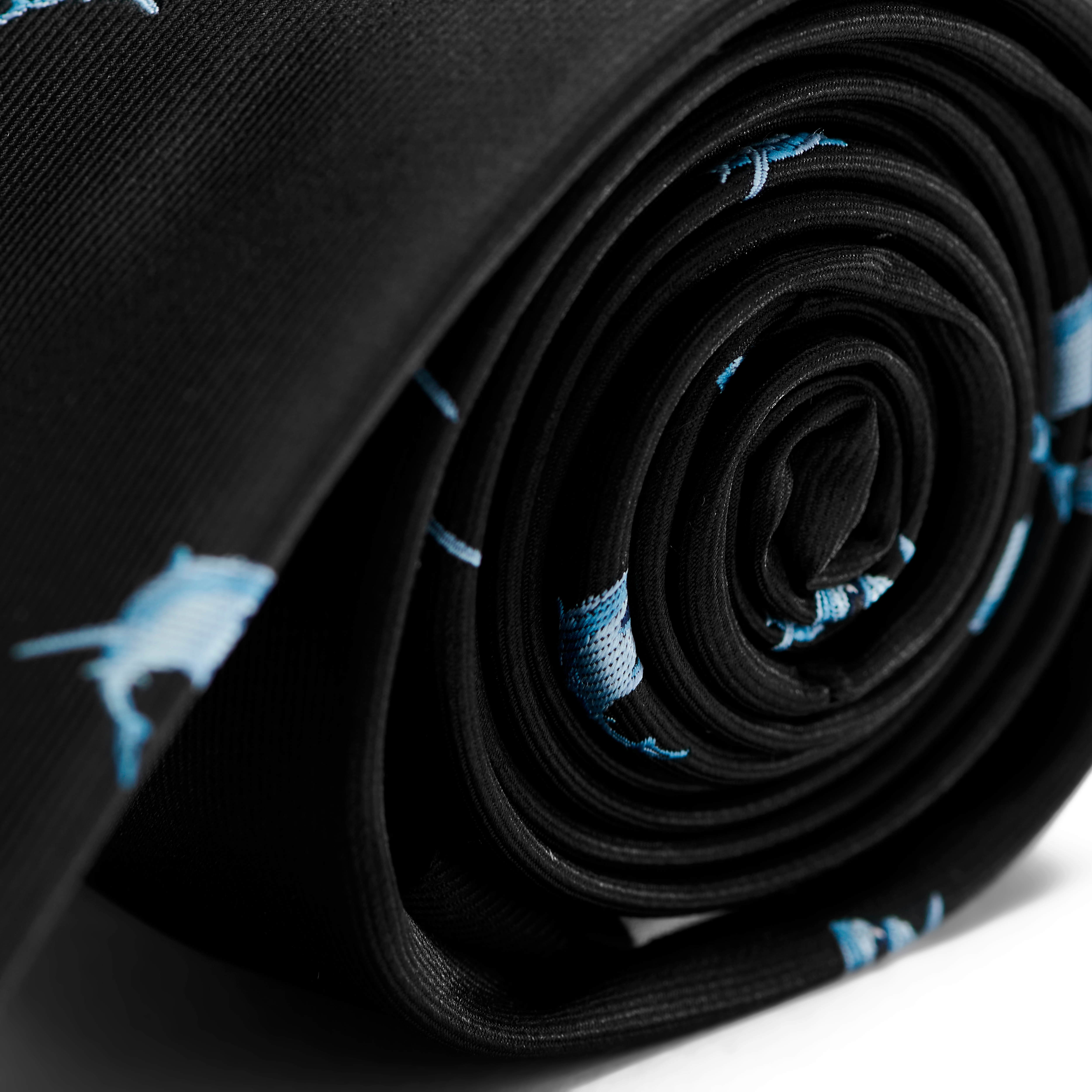 Black Skinny Tie with Sharks - 2