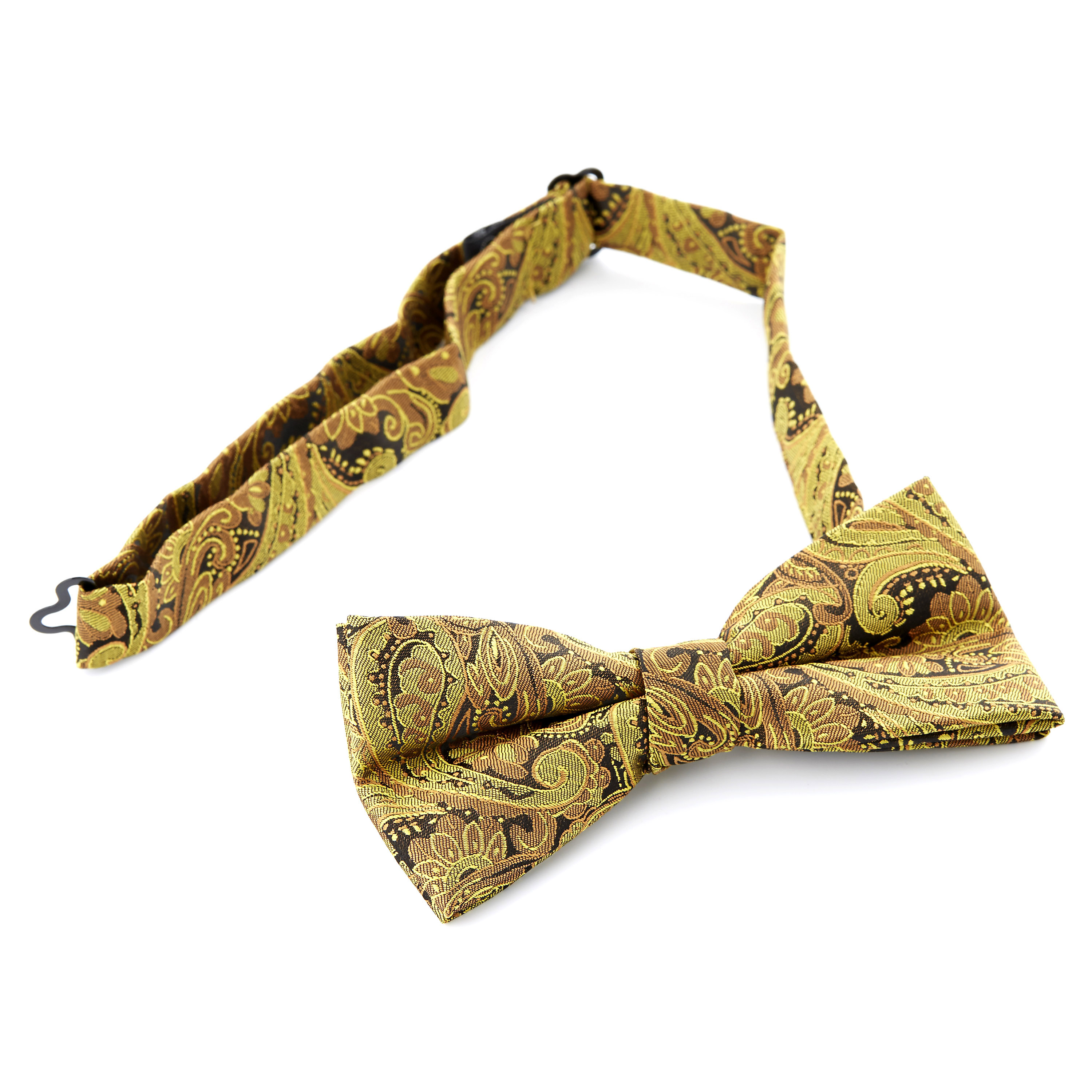 Noeud papillon prénoué à motif cachemire beige & crème  - 2