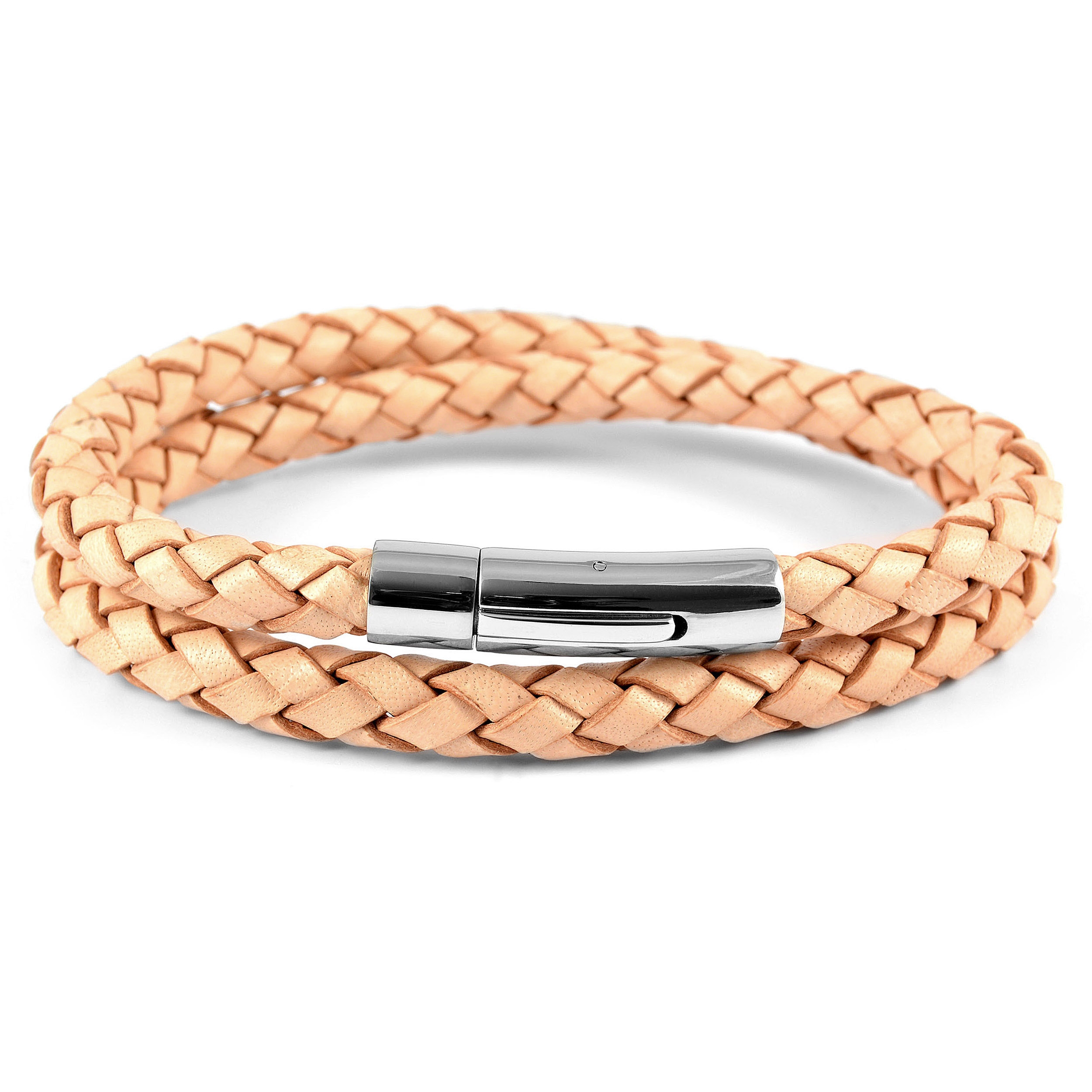 6mm Natur Twist Bolo Læderarmbånd - 2