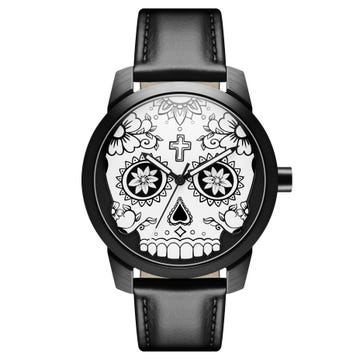Todos | Zegarek z białą czaszką Dnia Zmarłych