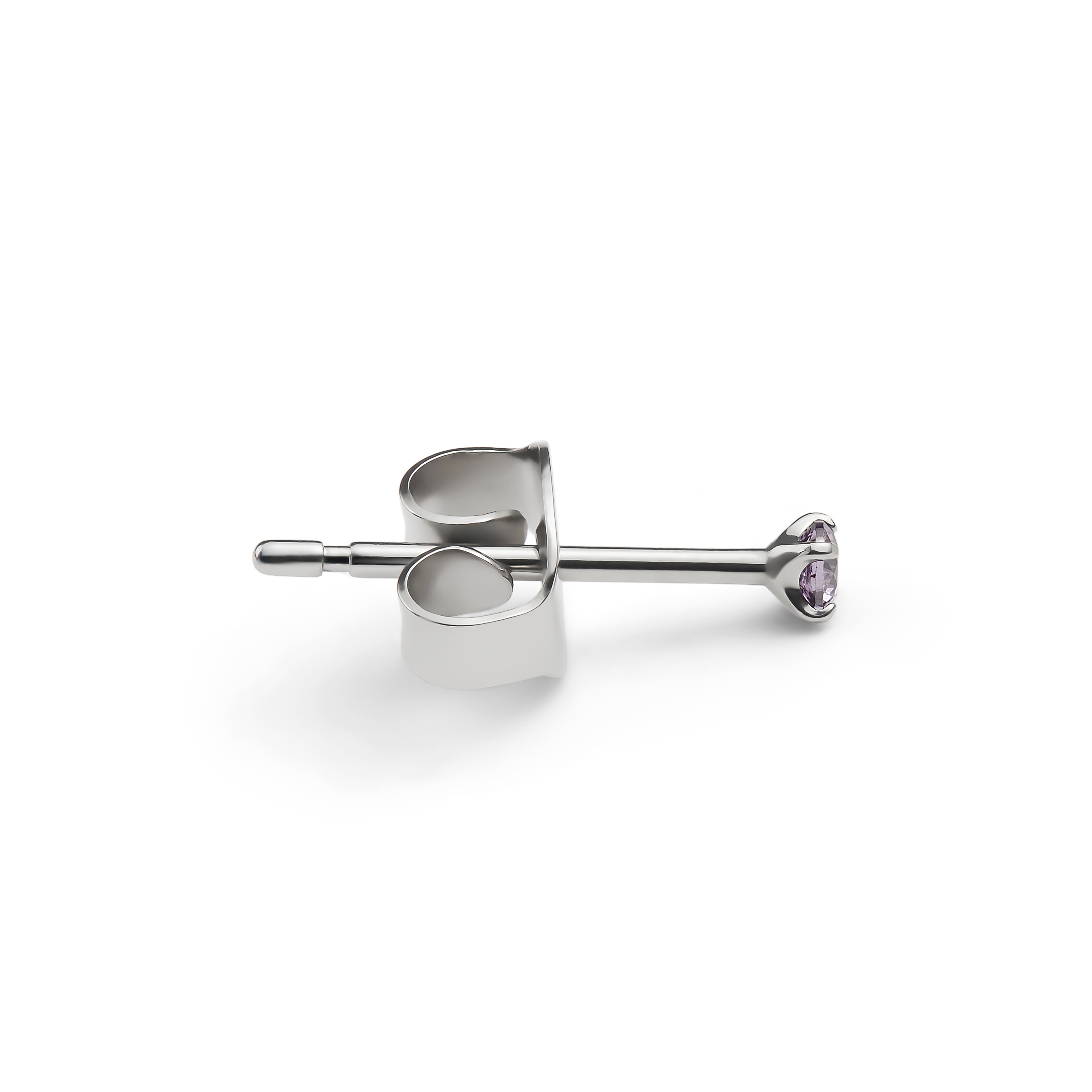 Aura | Clou d'oreille en titane avec zircone violet clair - 2 mm - 2