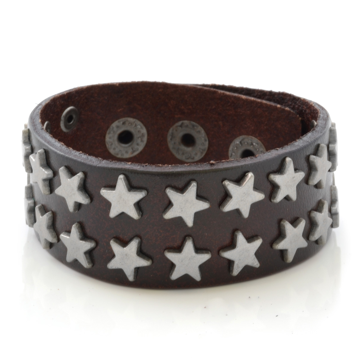Mørkebrunt Stjerne Lærarmbånd - 1