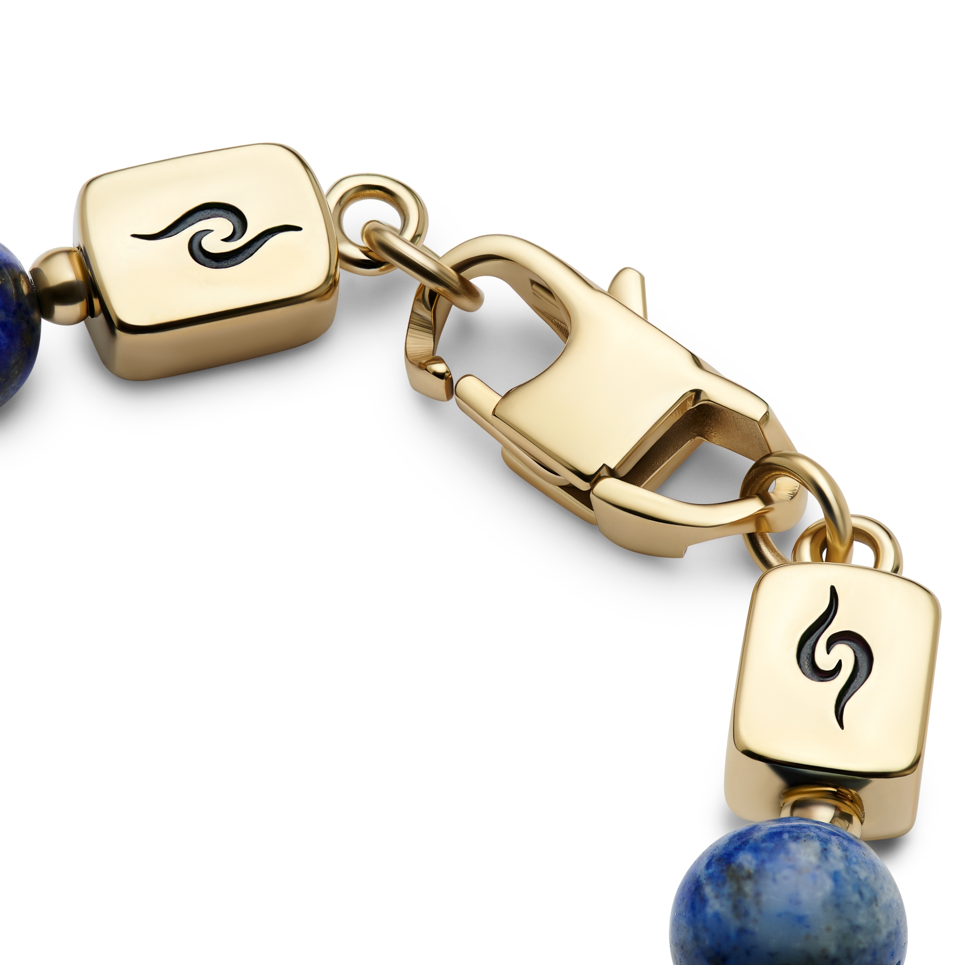 Rico | Zapestnica z lobanjo iz lapisa lazulija in zlato-toniranega nerjavečega jekla - 4