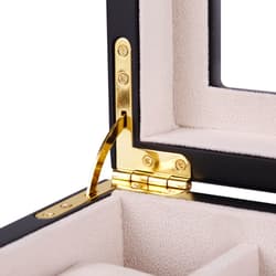 Acan Tradineur - Scatola in legno con 16 scomparti e coperchio con vetro, espositore per gioielli, organizer per gioielli, collane, orecchini, orologi, 27 x 19,8 x 3,8 cm, chiusura e base casuali Acan Tradineur - Scatola in legno con 16 scomparti e coperchio con vetro, espositore per gioielli, organizer per gioielli, collane, orecchini, orologi, 27 x 19,8 x 3,8 cm, chiusura e base casuali