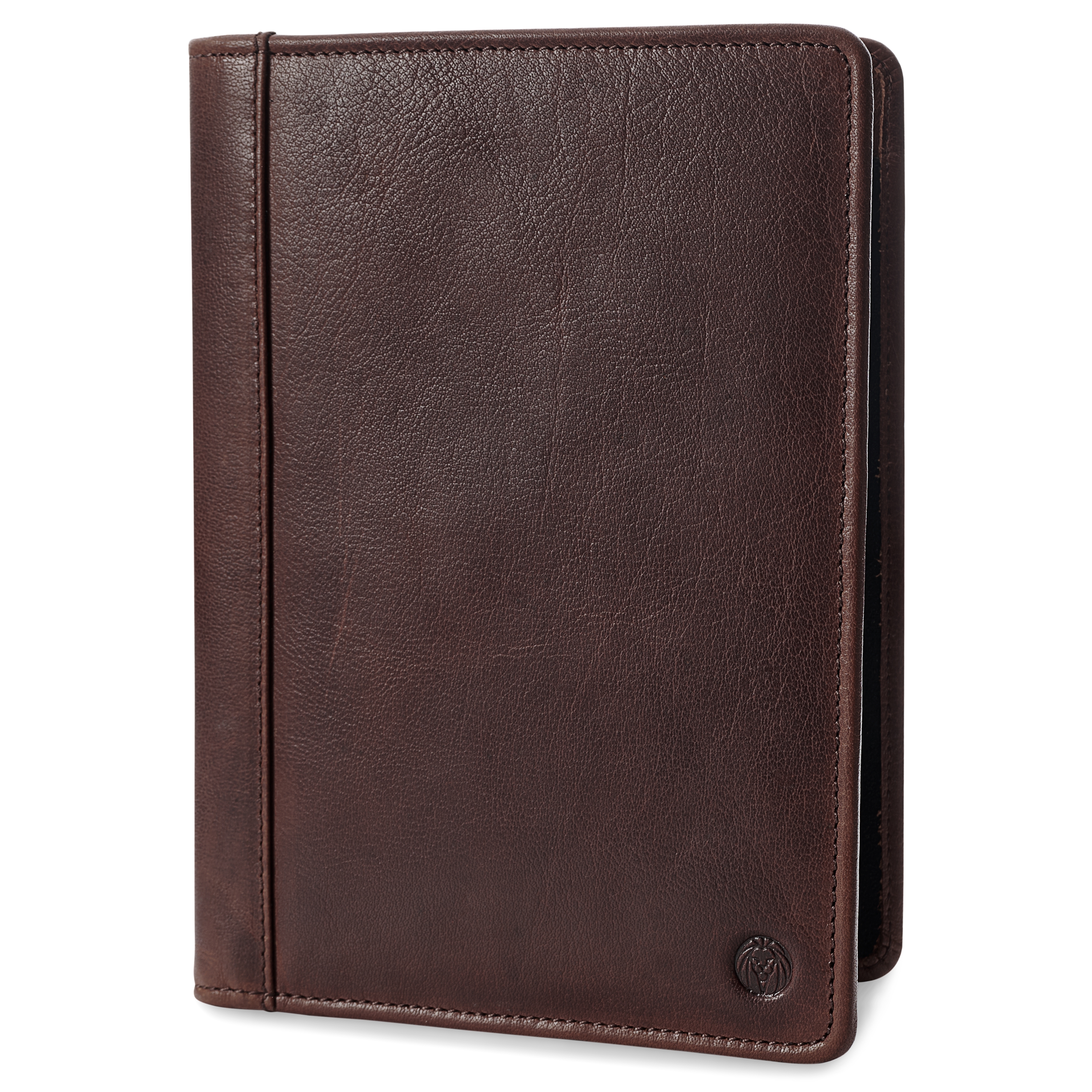 Brown Refillable Buffalo Leather Notebook & Journal Cover with Card Holder - 2