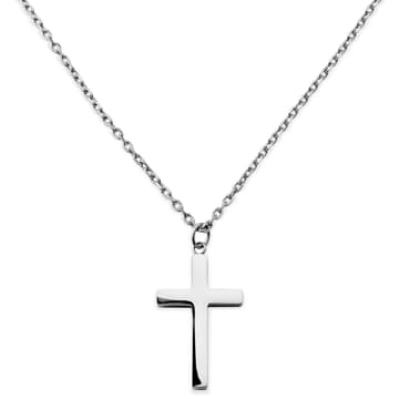 New Classics | Collier avec pendentif croix en acier inoxydable argenté - 2 mm New Classics | Collier avec pendentif croix en acier inoxydable argenté - 2 mm
