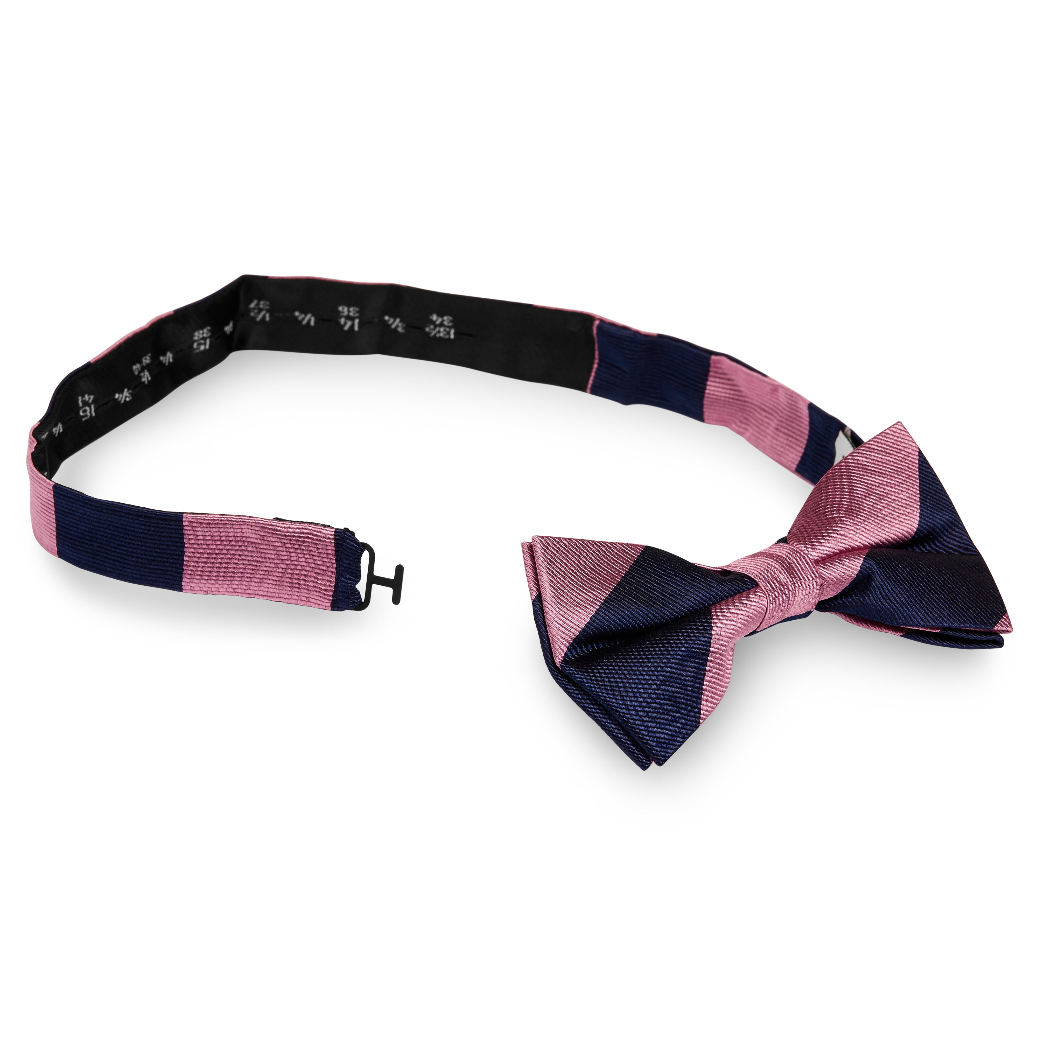 Noeud papillon en soie rose et bleu marine - 2
