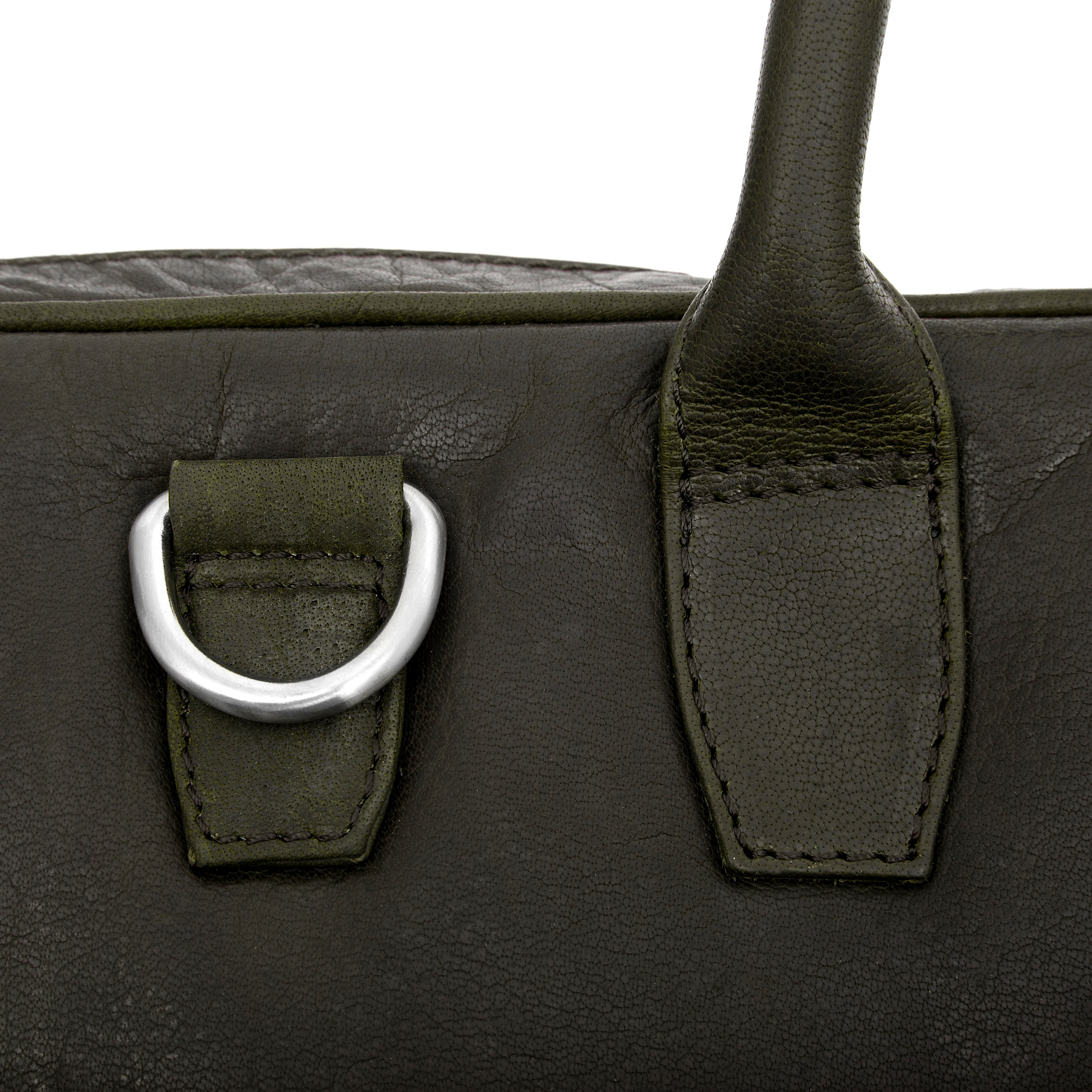 Sac Montreal Executive Slim 15" en cuir vert olive - 14