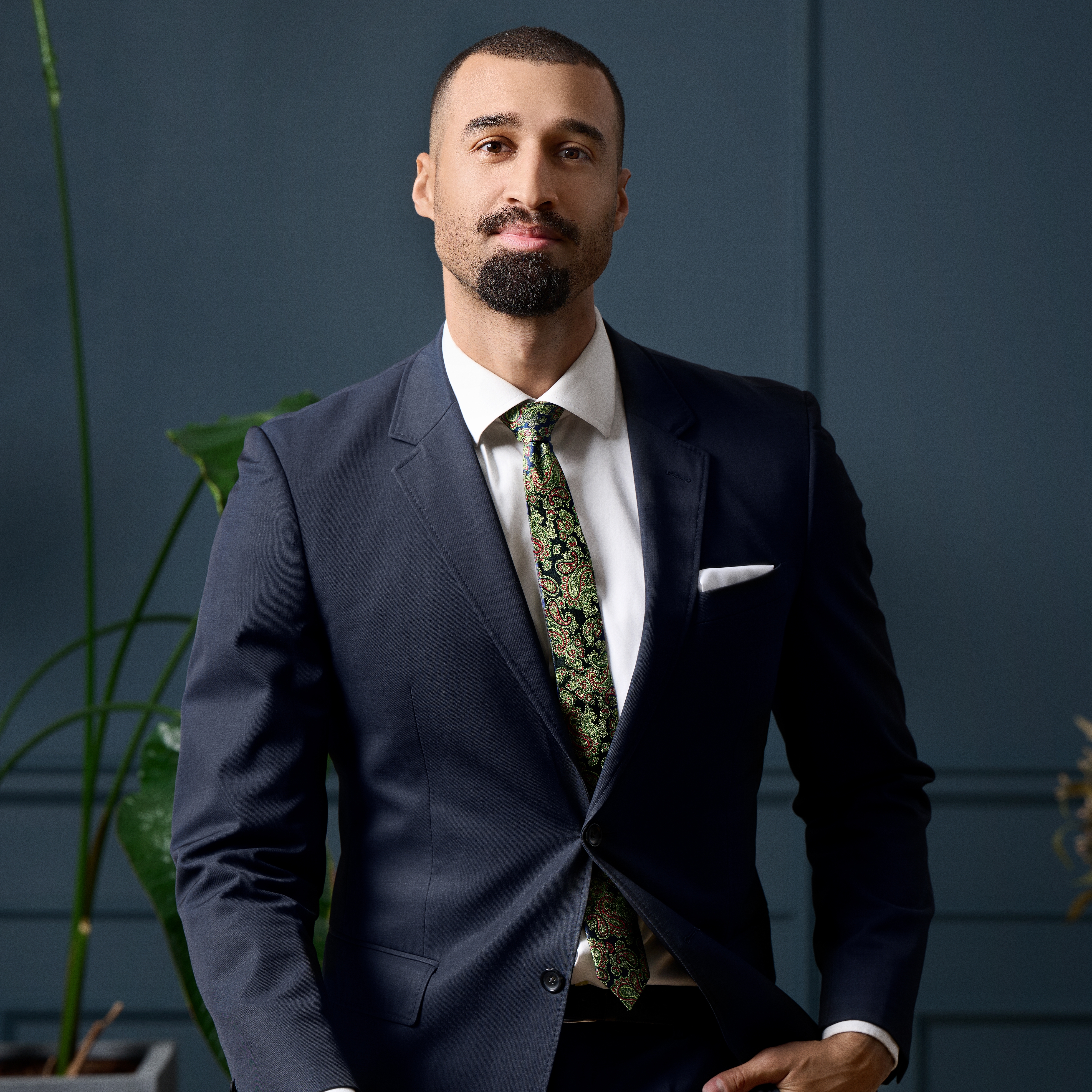 Cravate en soie colorée à motif cachemire bleu clair | 6 cm - 4