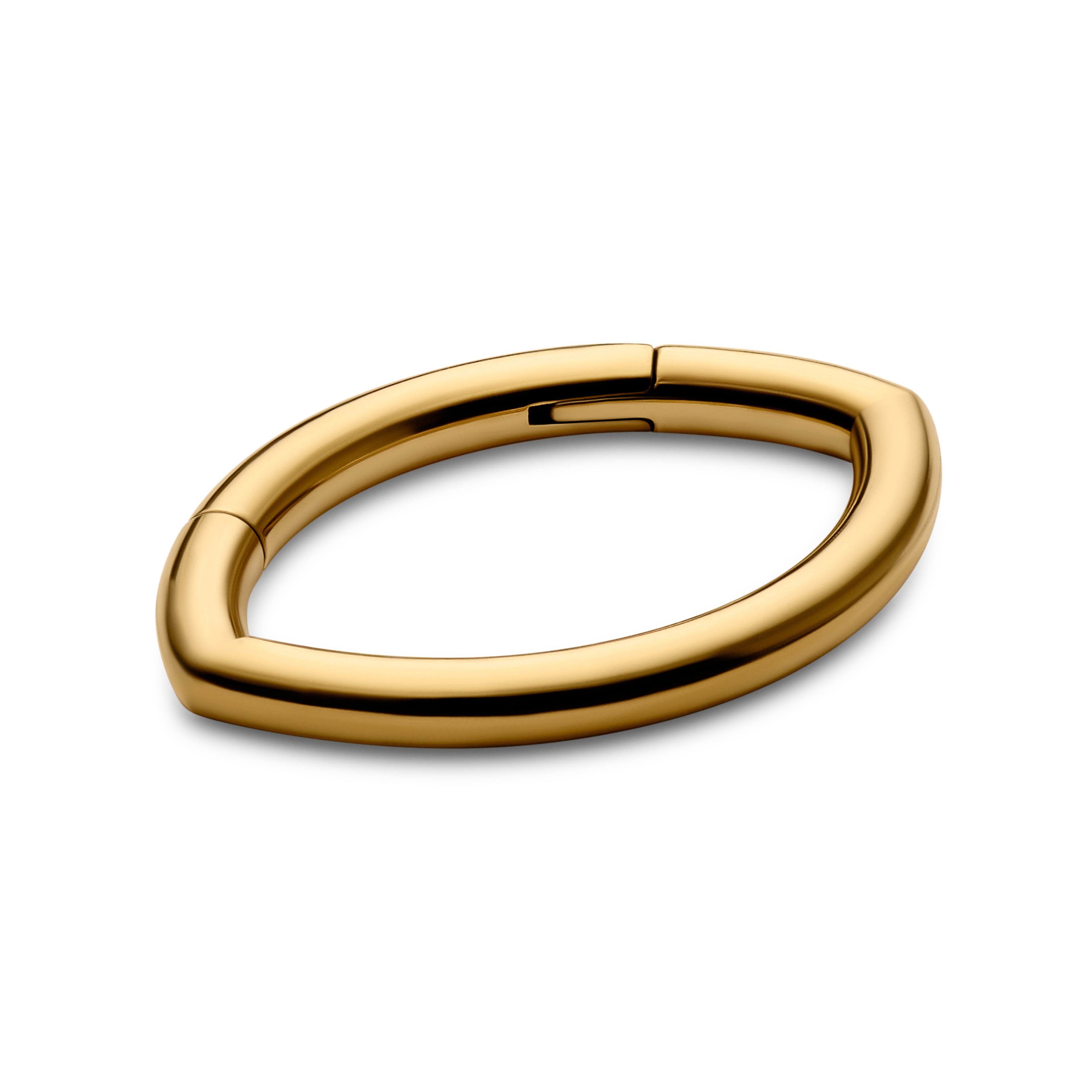 10 mm Goldfarbener Oval Piercing-Ring aus Titan
