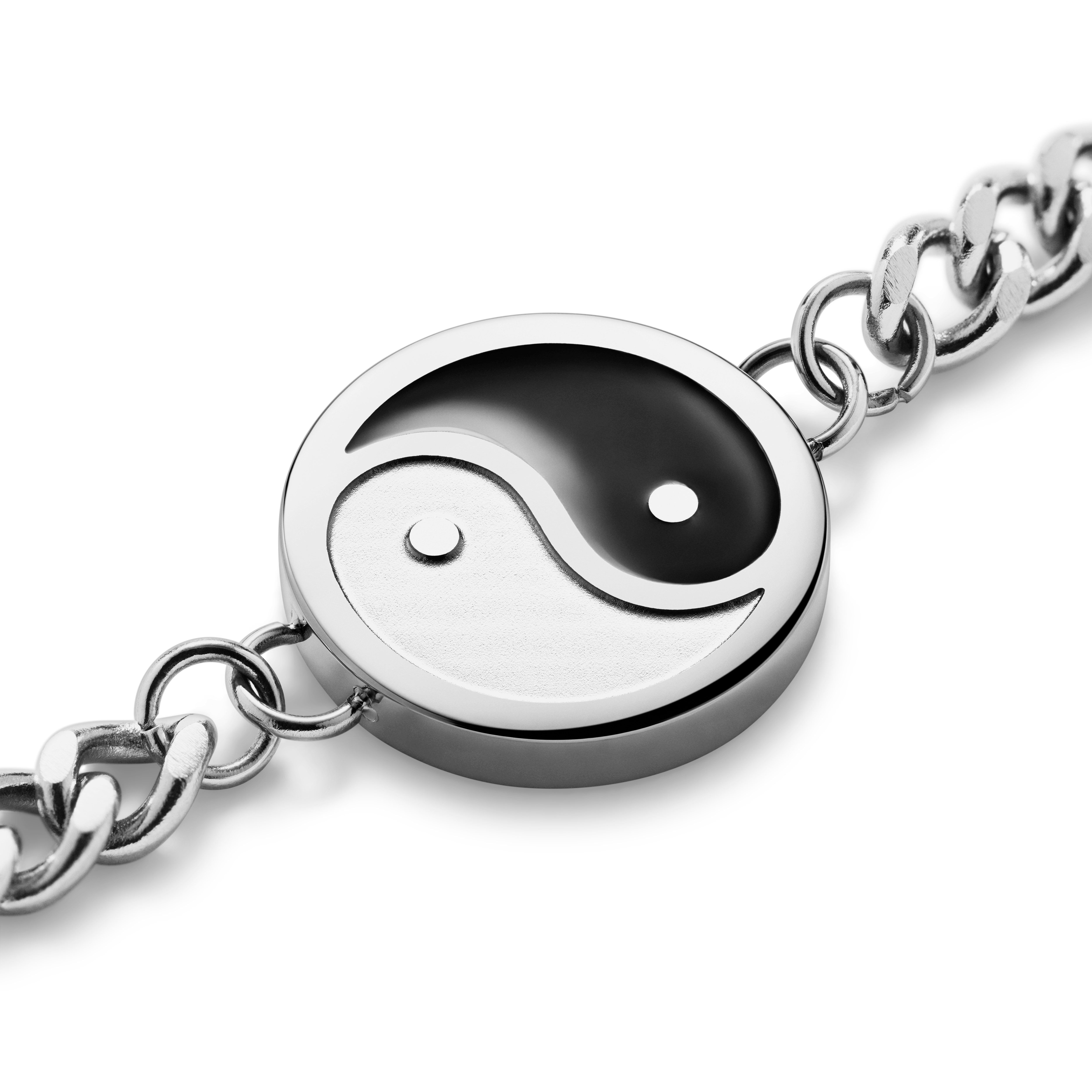 Unity | Sølvfarvet Rustfrit Stål Yin & Yang Armbånd - 4