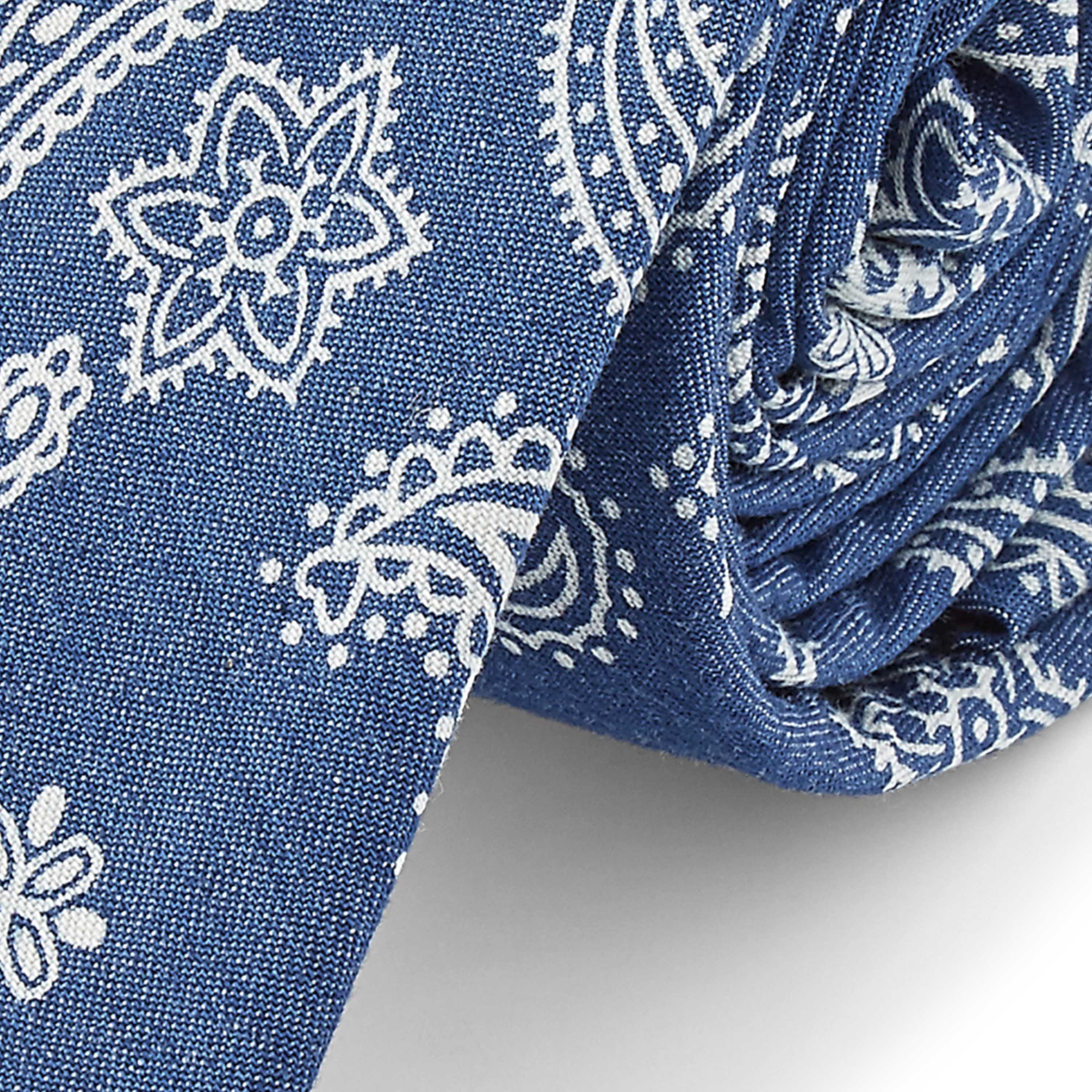 Cravatta blu e bianca con fantasia Paisley - 2