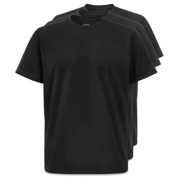 FlexFeel | Lot de 3 t-shirts noirs en coton FlexFeel | Lot de 3 t-shirts noirs en coton