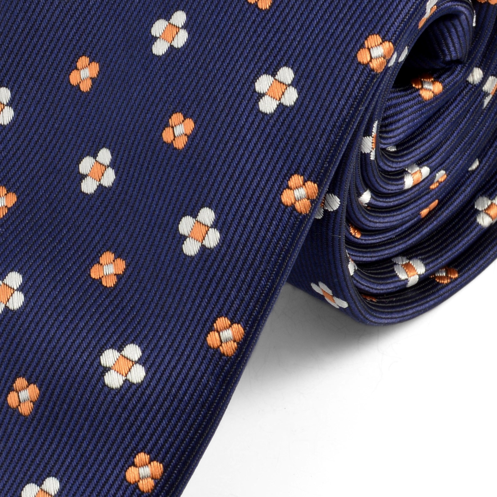 Μπλε Γραβάτα με Μικρό Λουλούδι  - 2