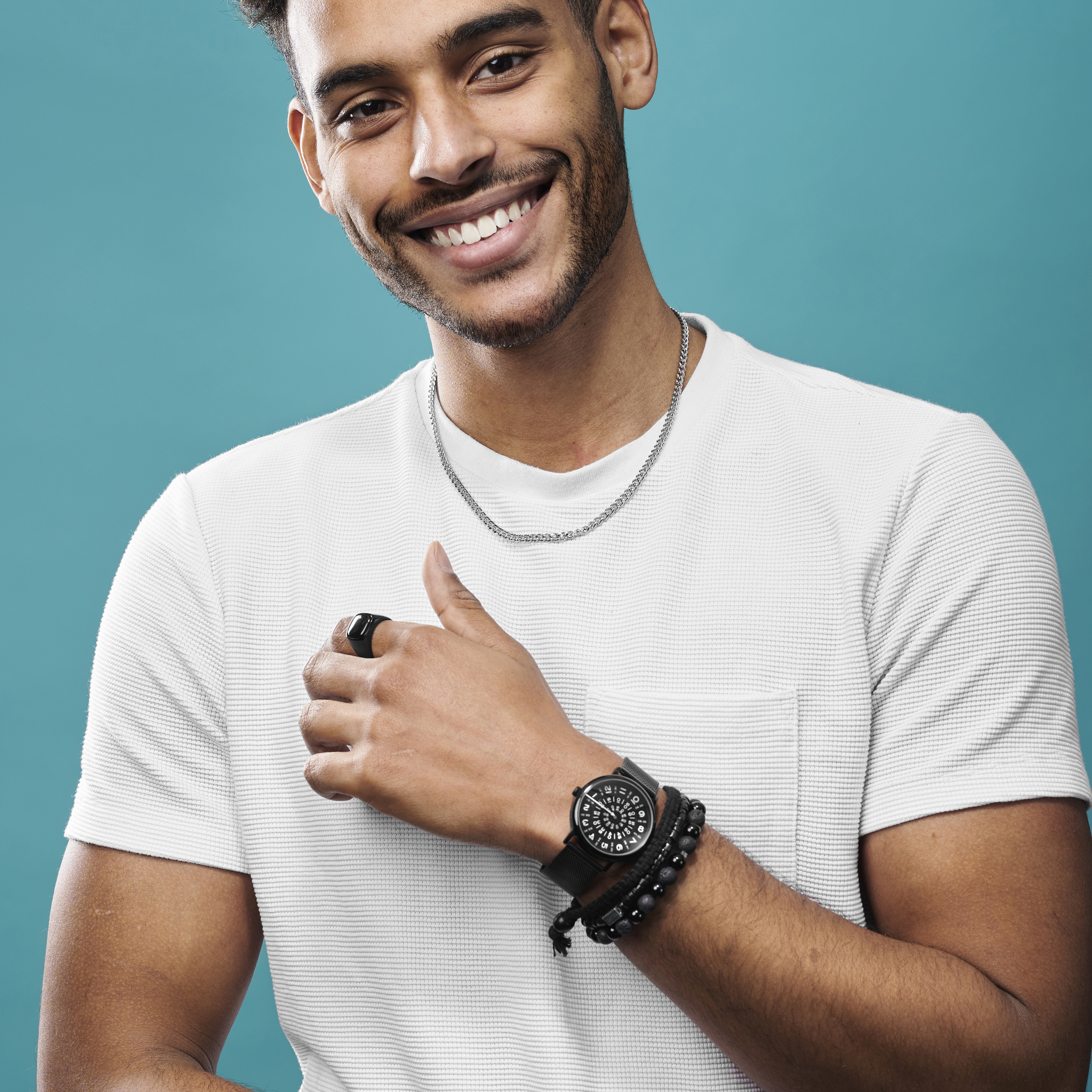 Ambitio | Black Watch With Black Rotating Dial & Stainless