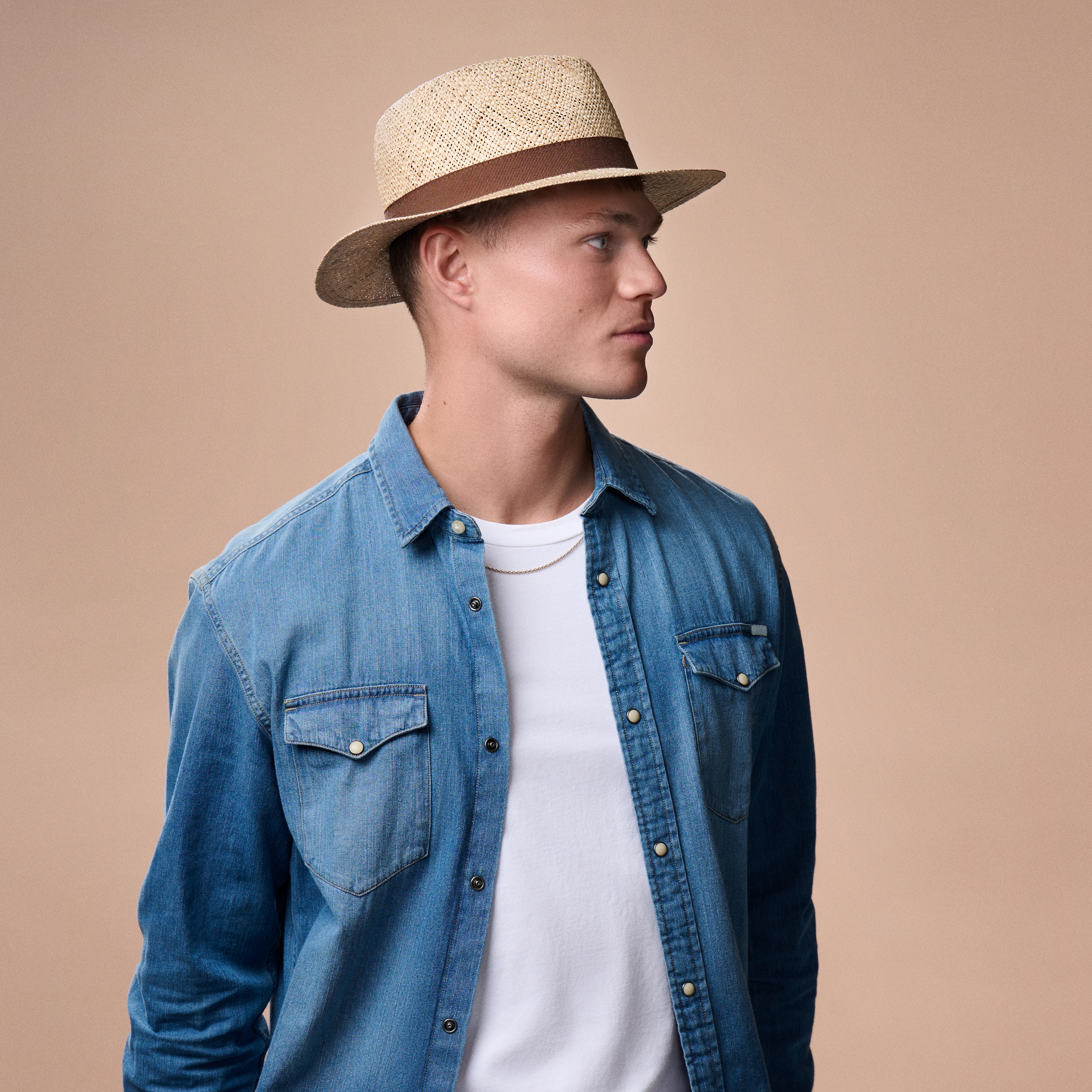 Természetes szalma panamakalap barna szalaggal - 3