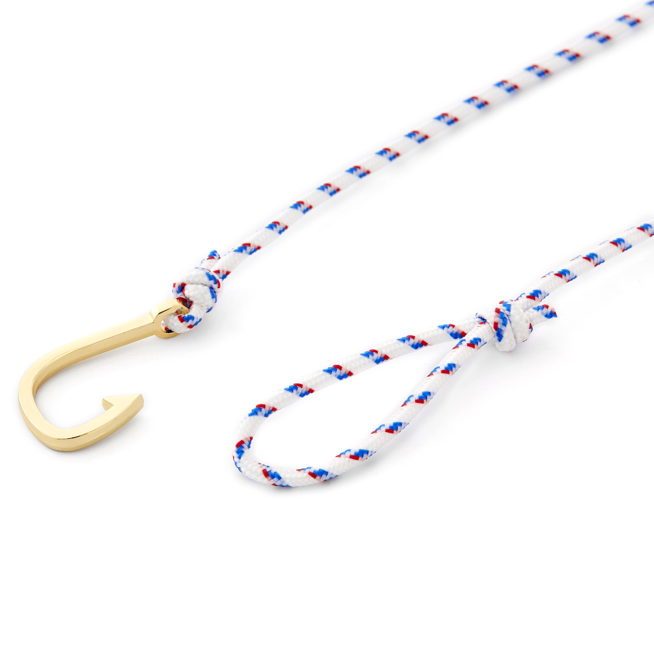 Pulsera de anzuelo blanca y dorada - 2