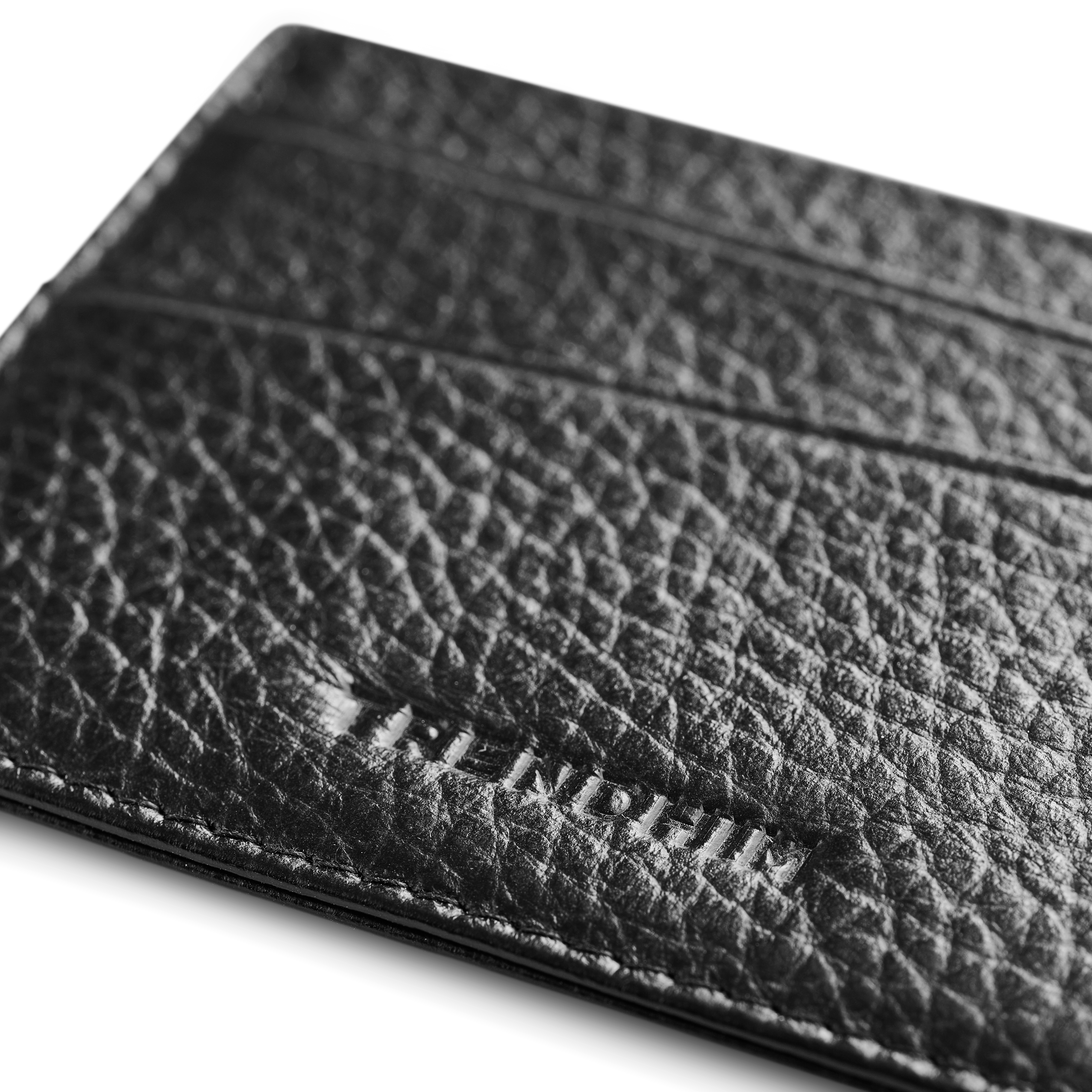 Black 5-Card Buffalo Leather Card Holder - 4