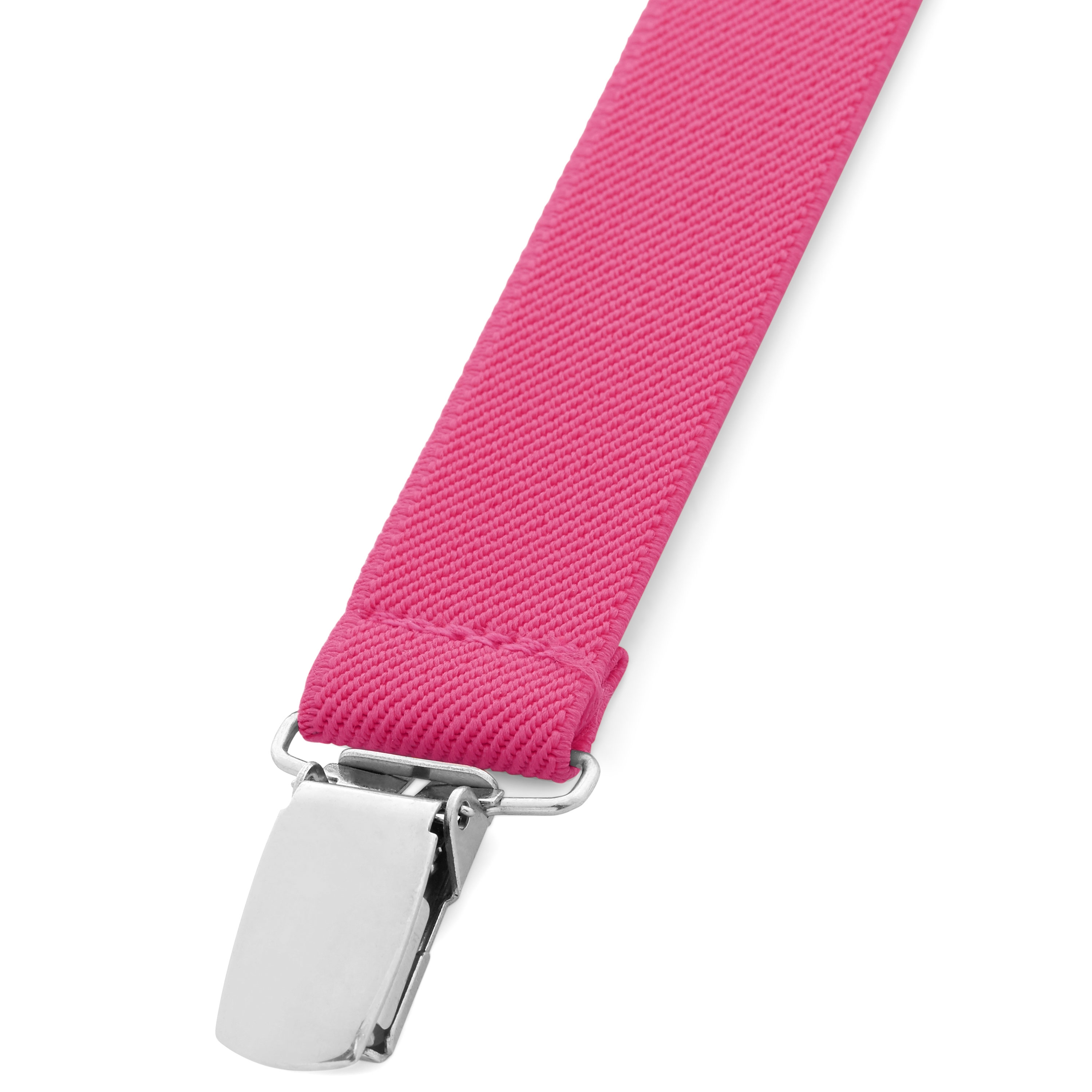 Fuchsia Slim Clip-On Suspenders  - 3