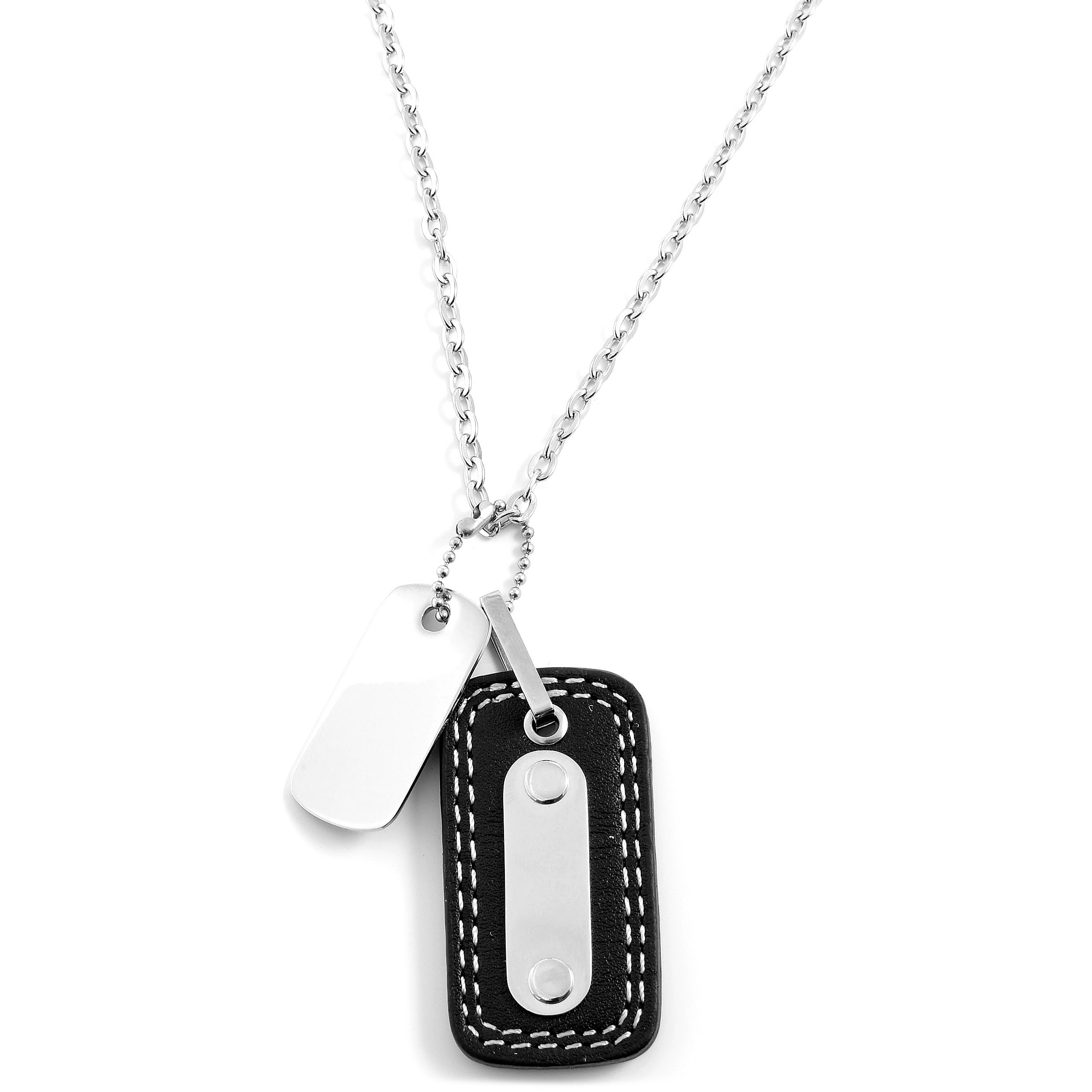 Læder Dog Tag Halskæde - 1